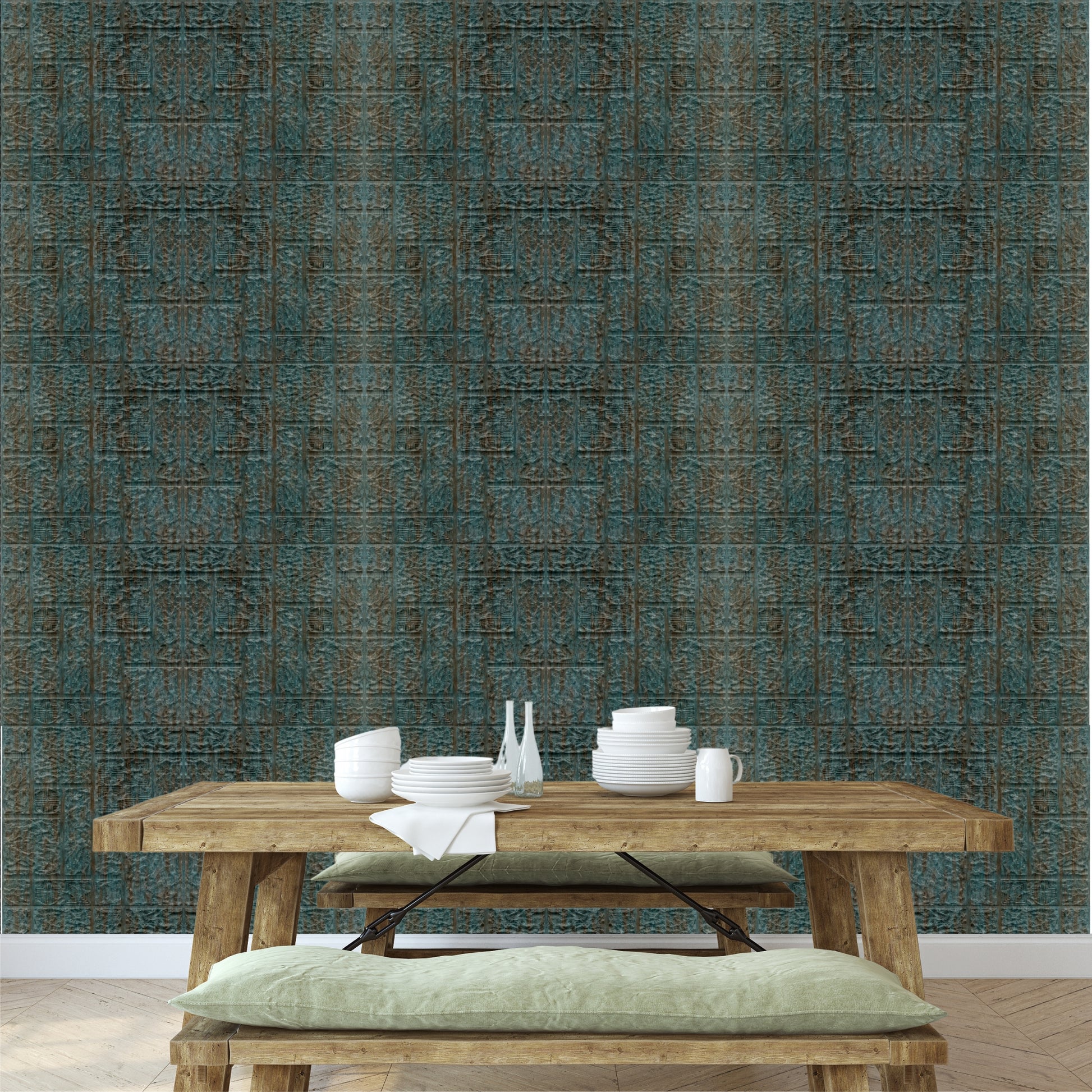 Rustic Wood Self Adhesive Wall Panels Abstract Design