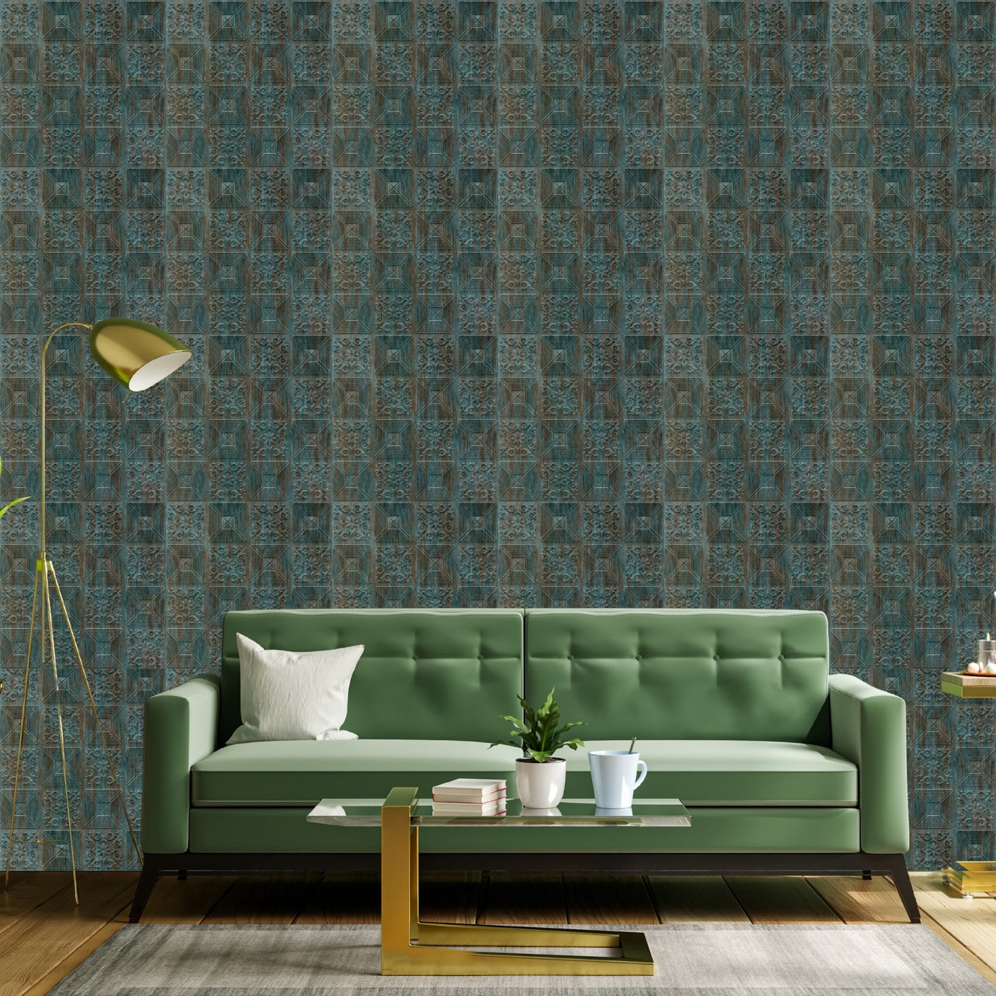 Rustic Wood Self Adhesive Wall Panels Flower Design