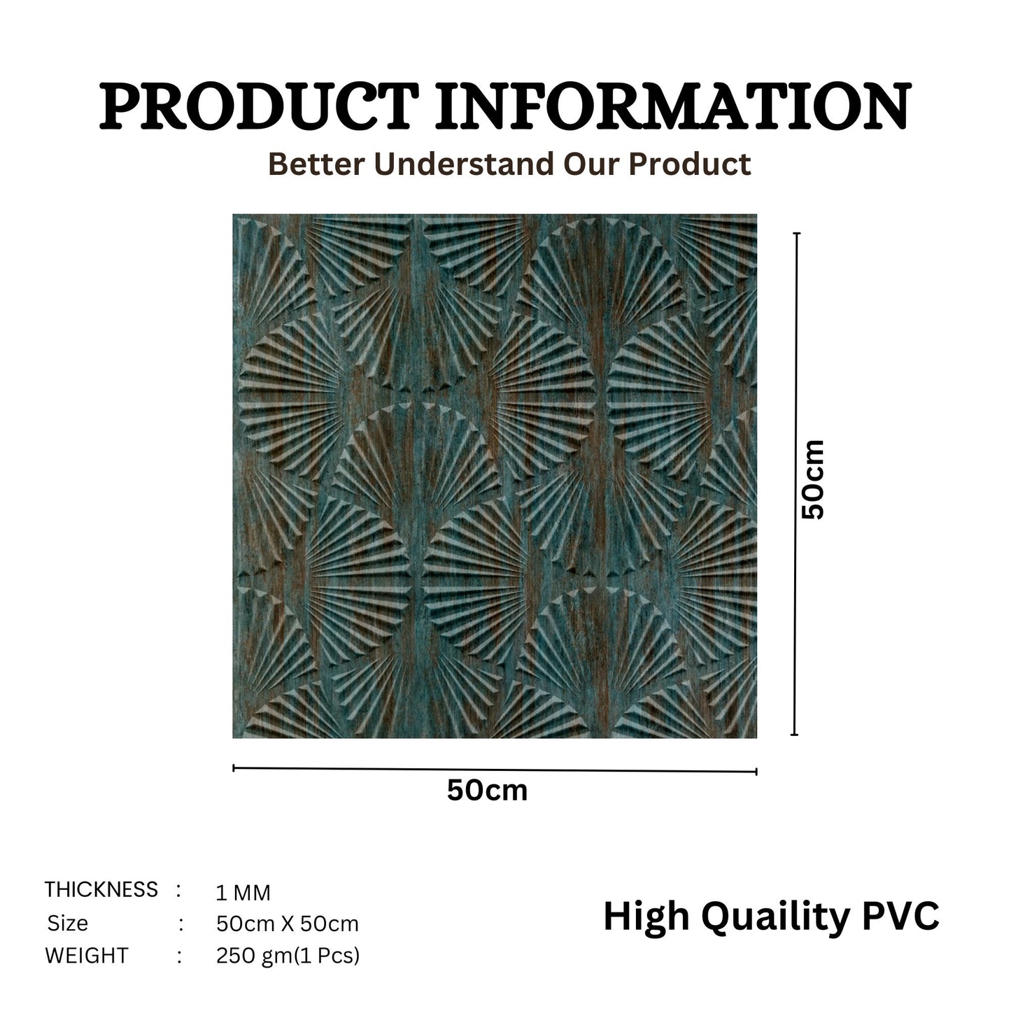 Rustic Wood Self Adhesive Panels Hand Fan Design