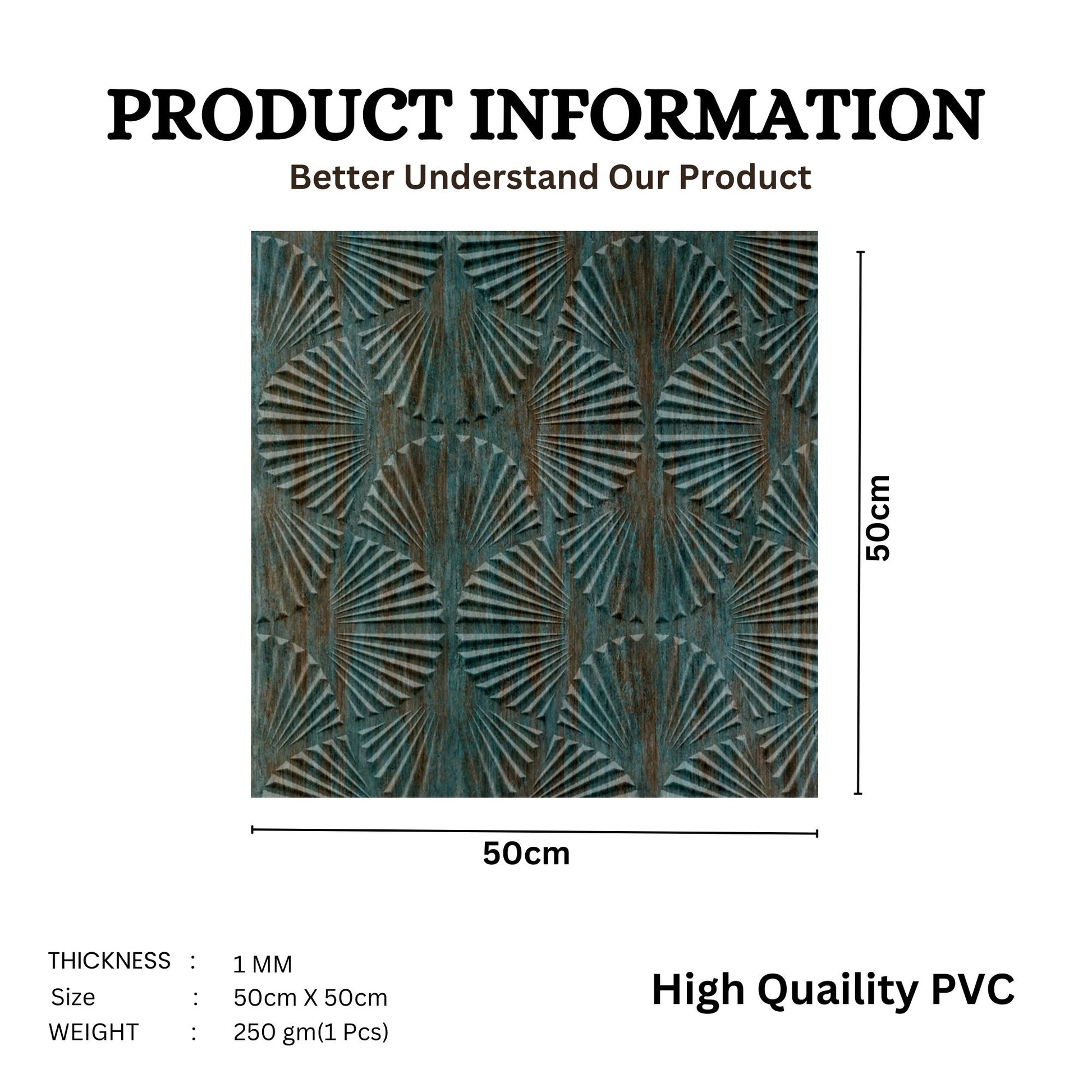 Rustic Wood Self Adhesive Panels Hand Fan Design