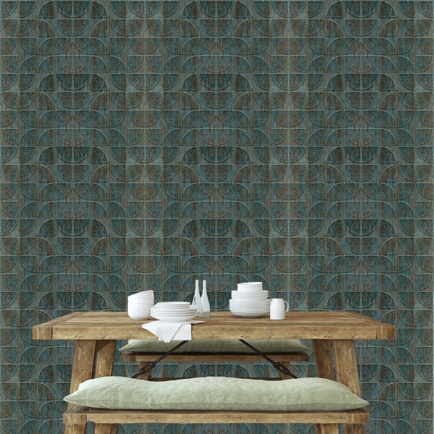 3D Self Adhesive Wall Panel Quarter Circle Design- 50x50cm