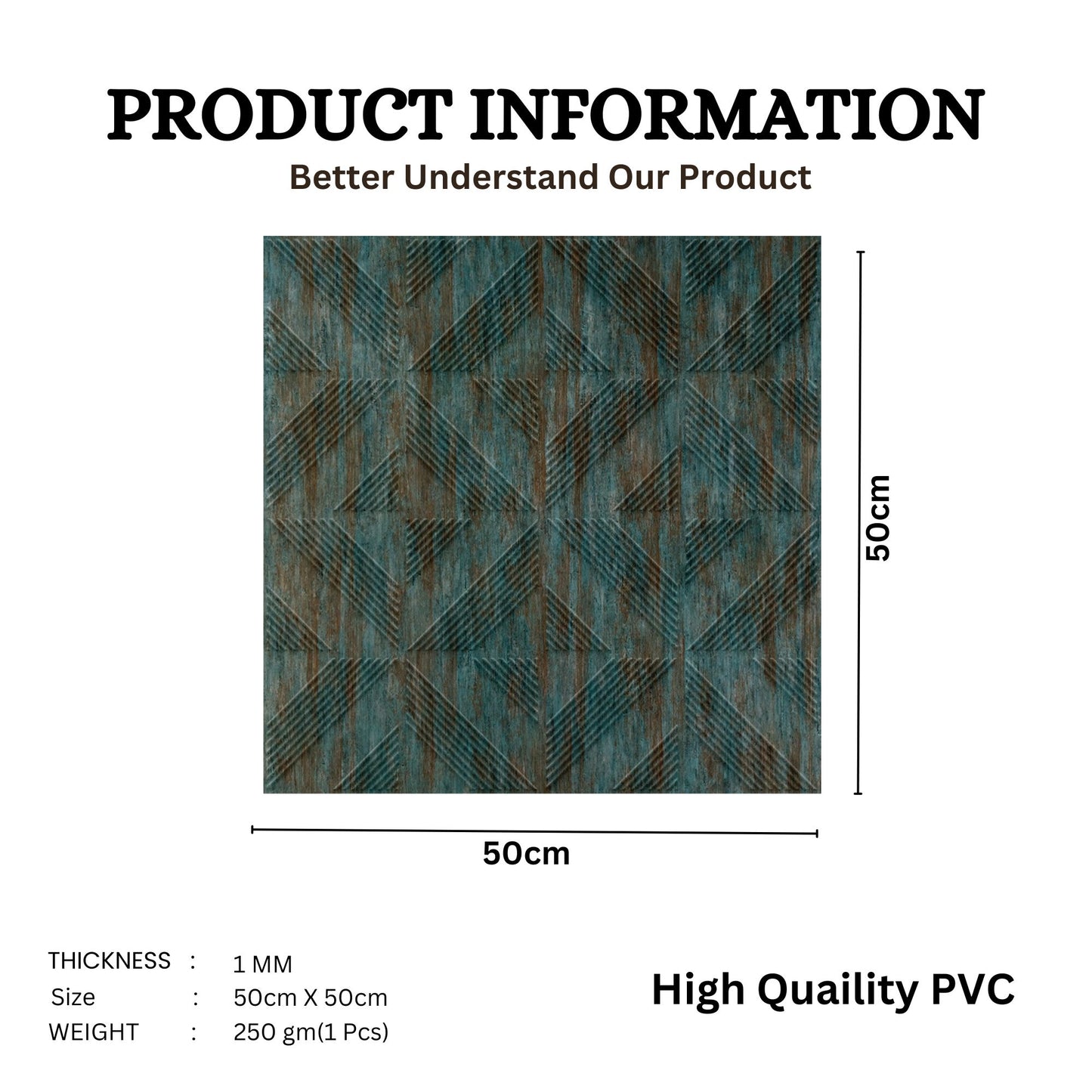 Rustic Wood Self Adhesive Panels triangle Design