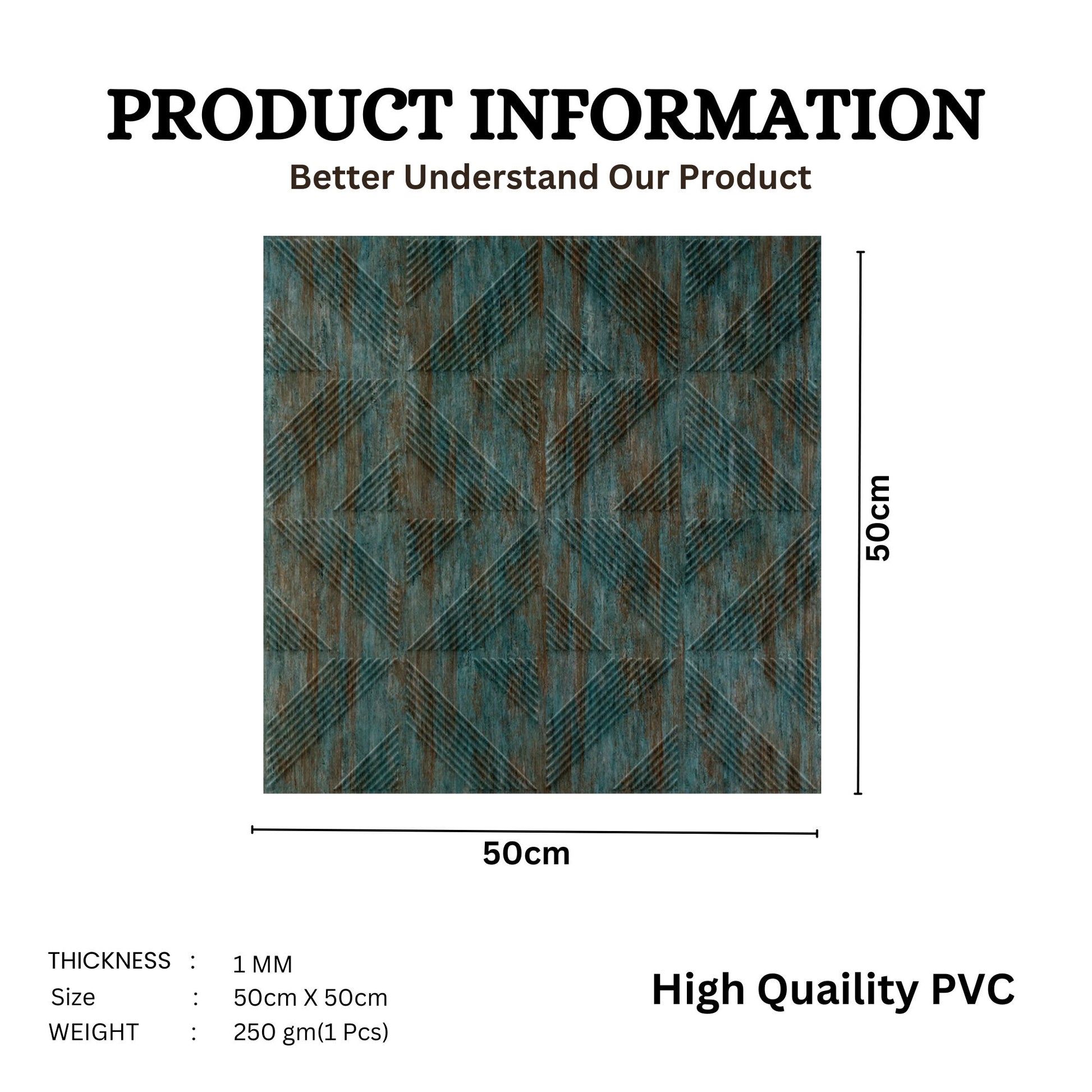 Rustic Wood Self Adhesive Panels triangle Design