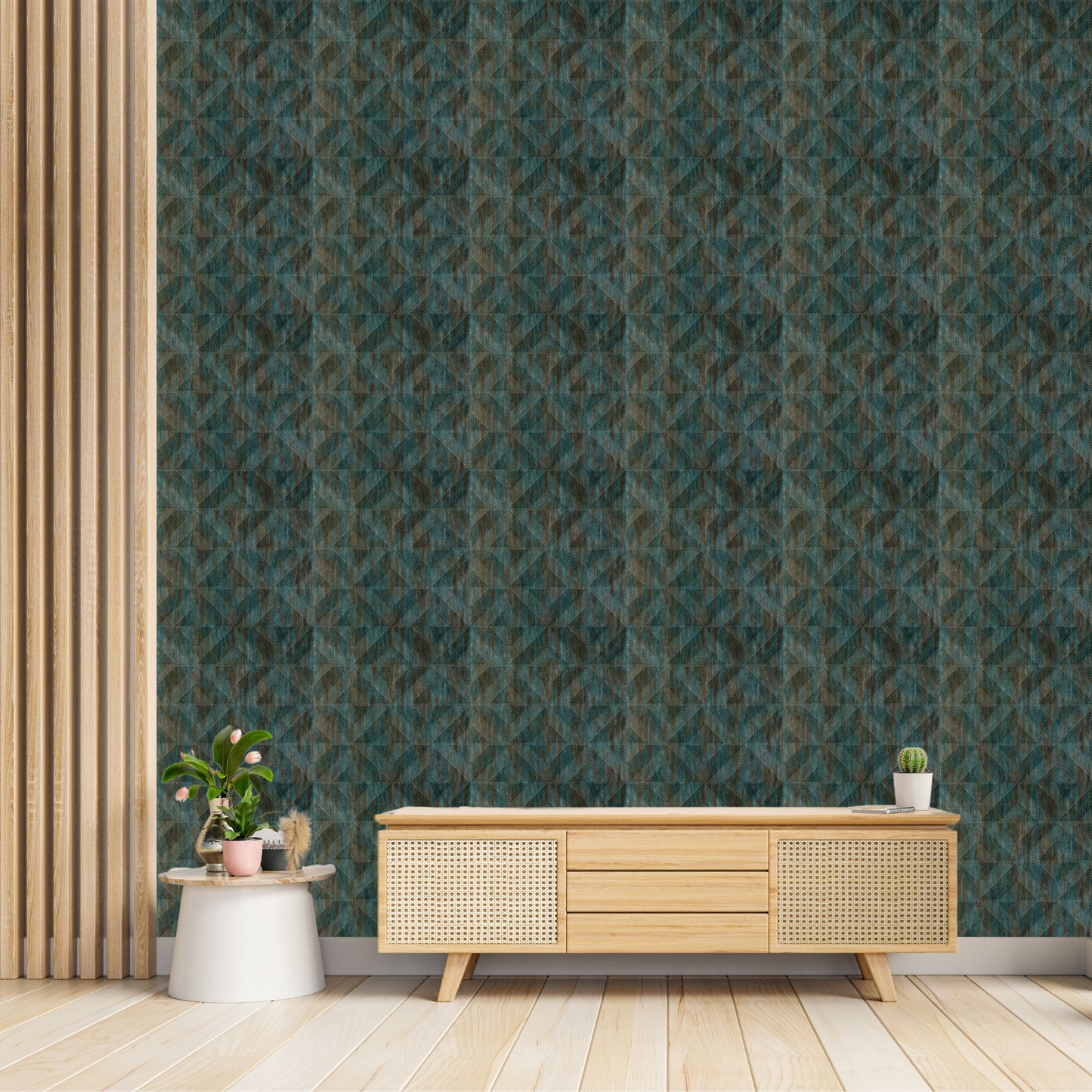 Rustic Wood Self Adhesive Panels triangle Design