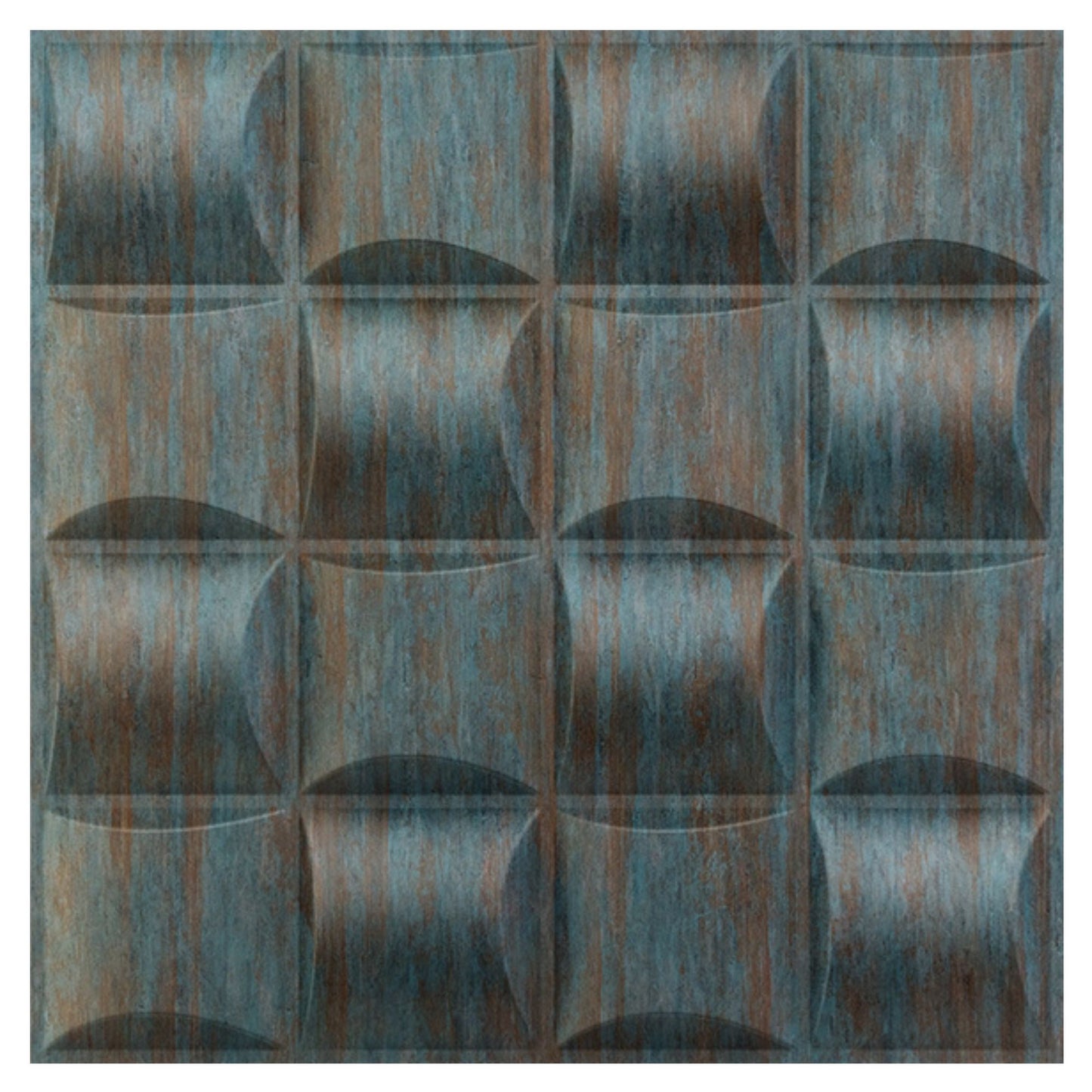 Rustic Wood Block Design 3D Wall Panel View