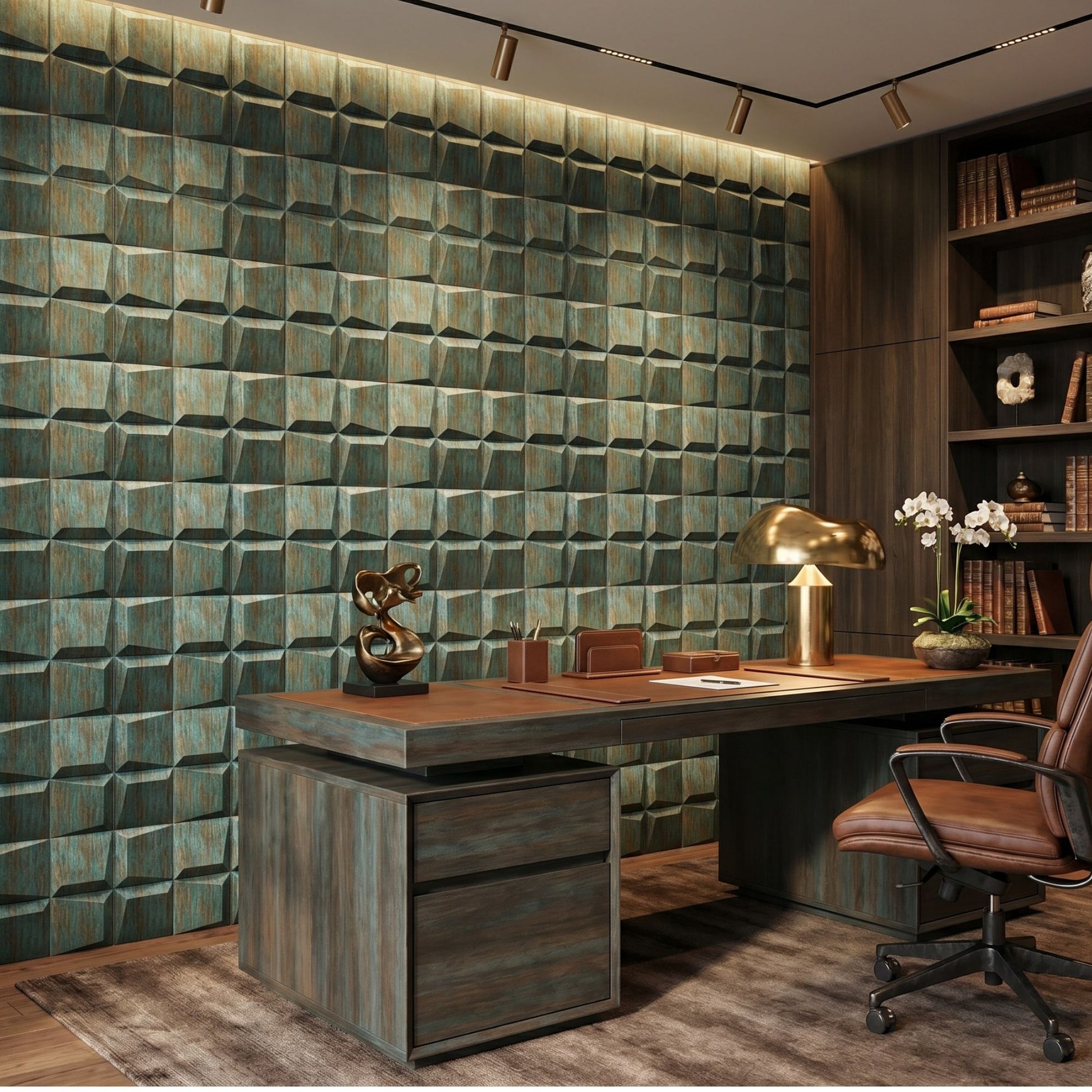 Rustic Wood 3D Wall Panels Cube Design-1