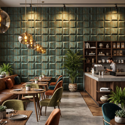 Rustic Wood 3D Wall Panels Cube Design-2