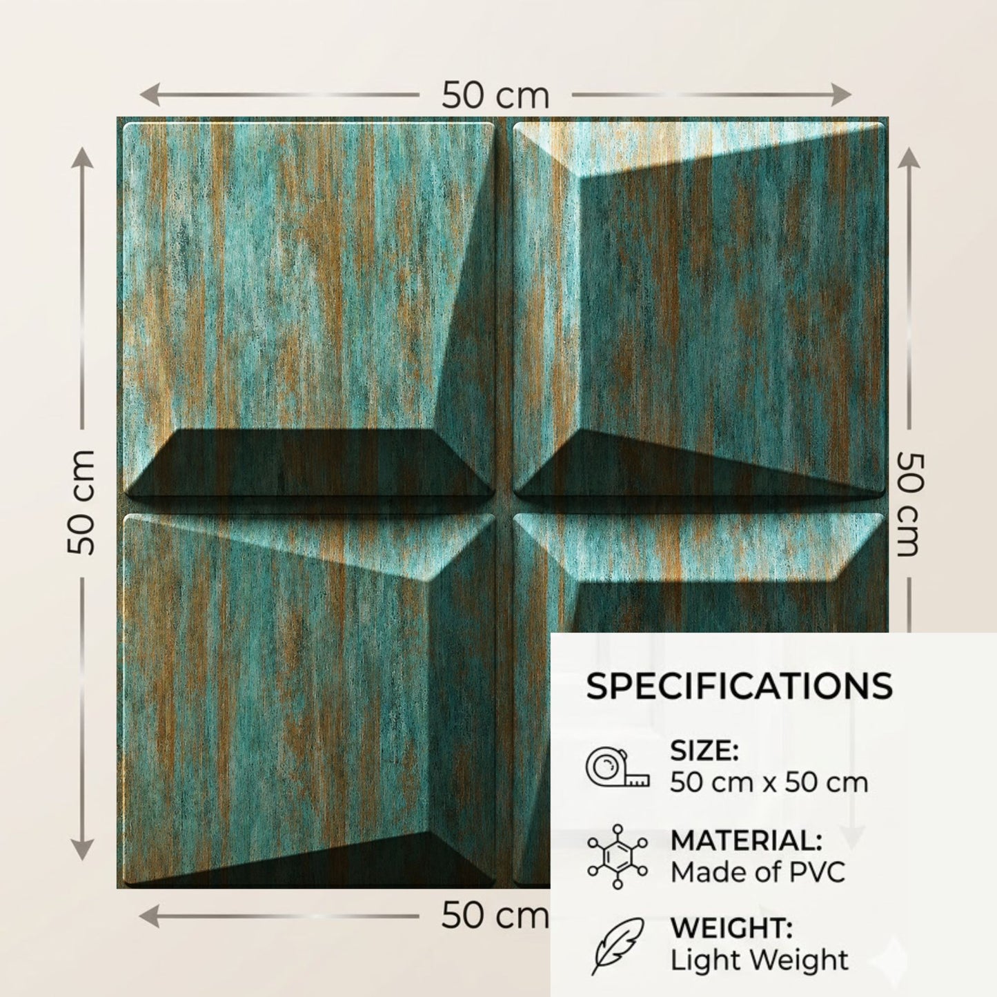 Rustic Wood 3D Wall Panels Cube Design-4