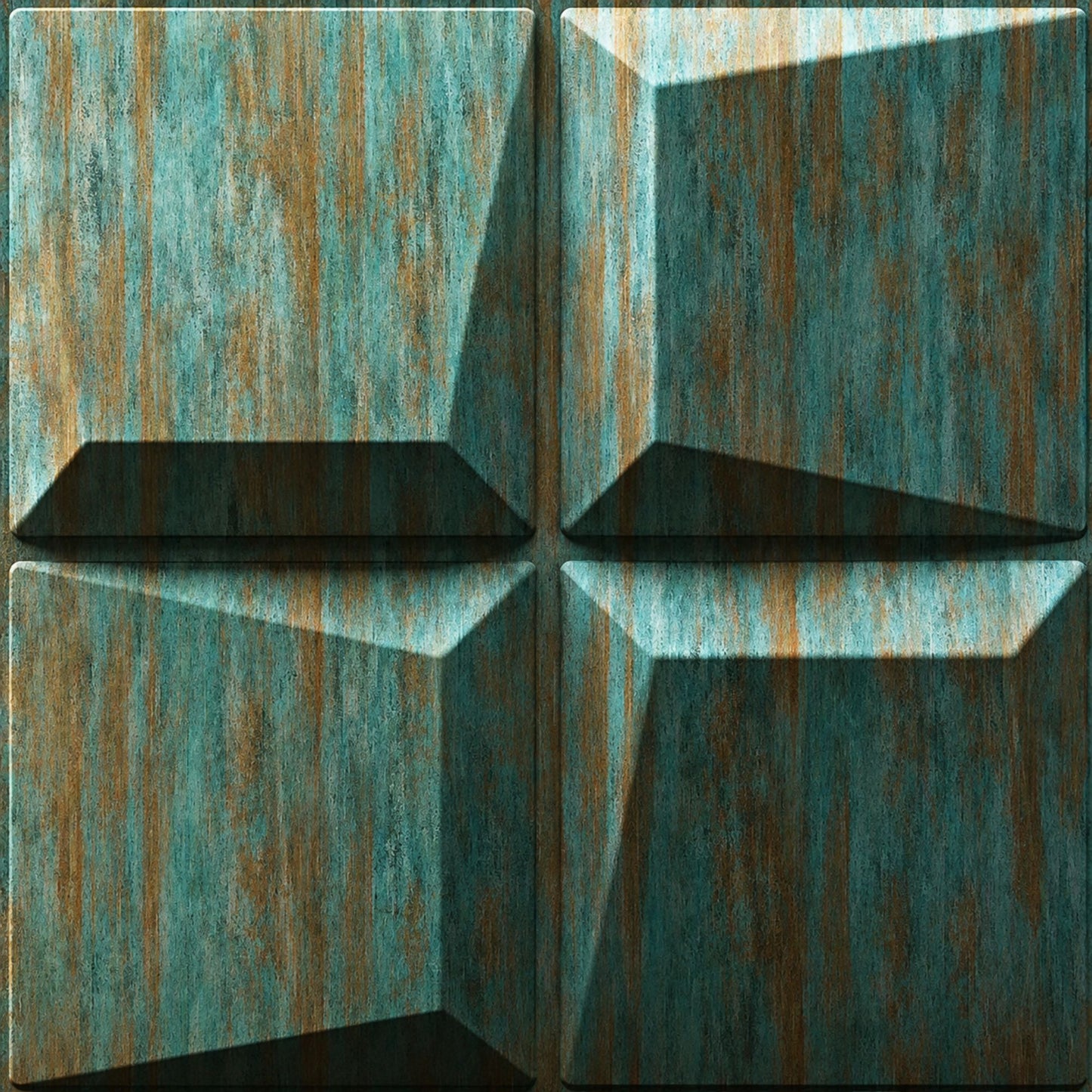 Rustic Wood 3D Wall Panels Cube Design