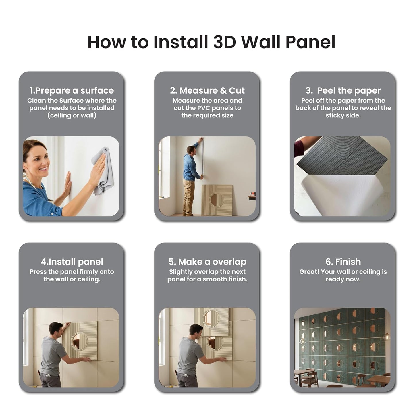 Rustic Wood 3D Wall Panels Fluted Circle Design

