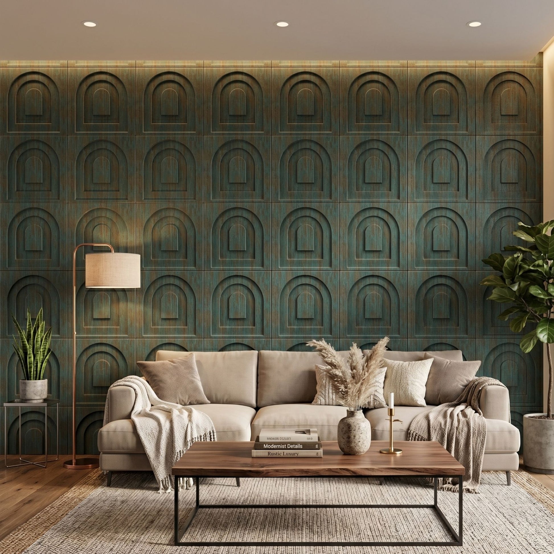 Rustic Wood Archi Design 3D Wall Panel-1