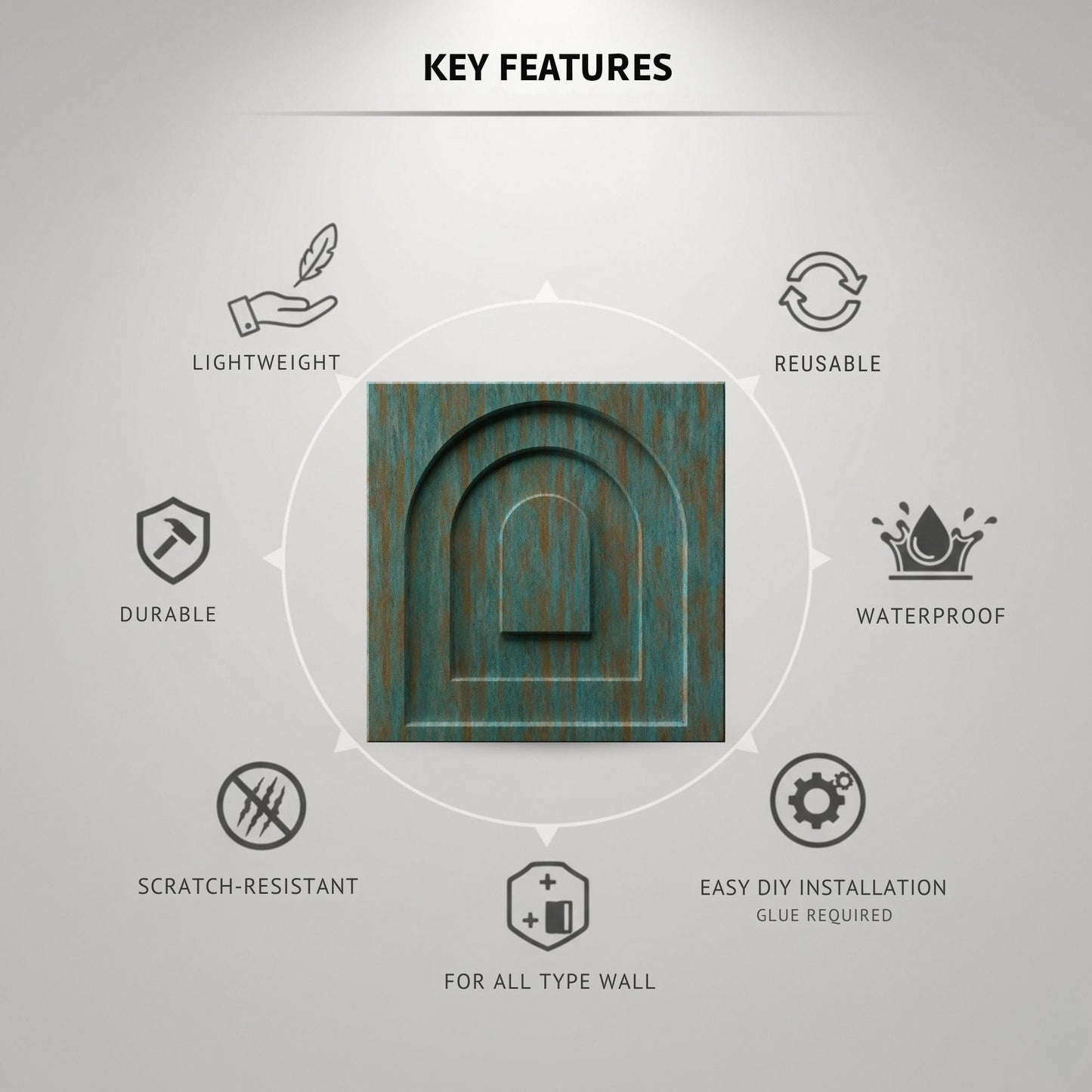 Rustic Wood Archi Design 3D Wall Panel-2