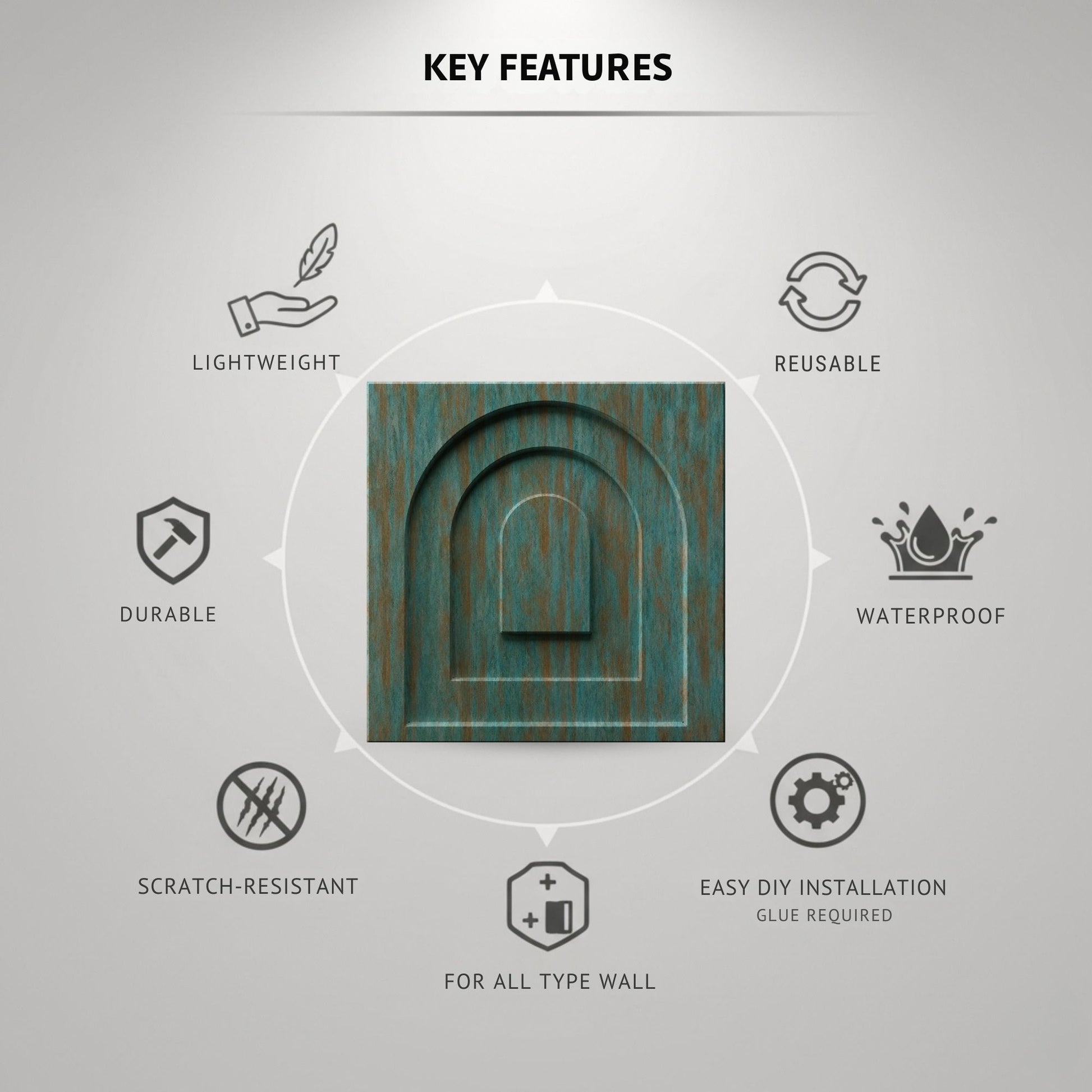 Rustic Wood Archi Design 3D Wall Panel-2