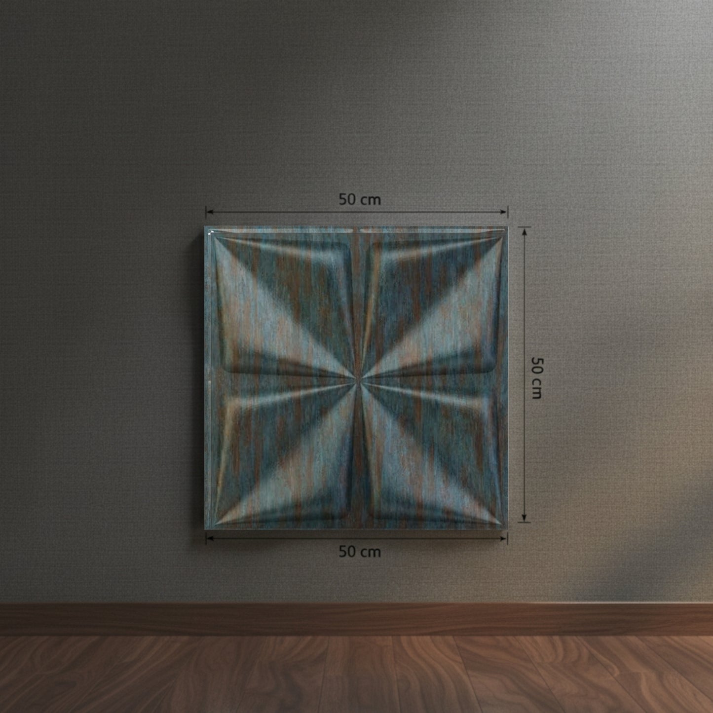 Rustic Wood Brown Bloom Design 3D Wall Panel View-3