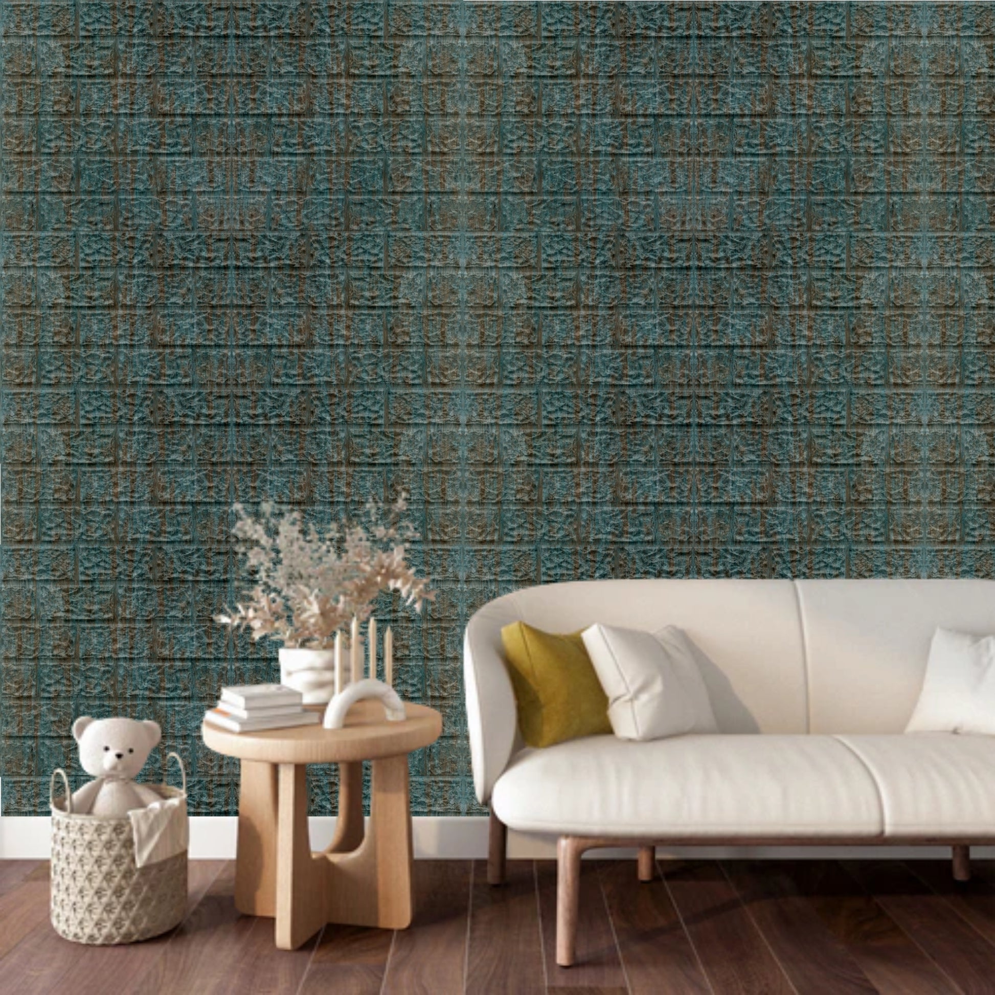 Rustic Wood Self Adhesive 3D Panels Brick Design