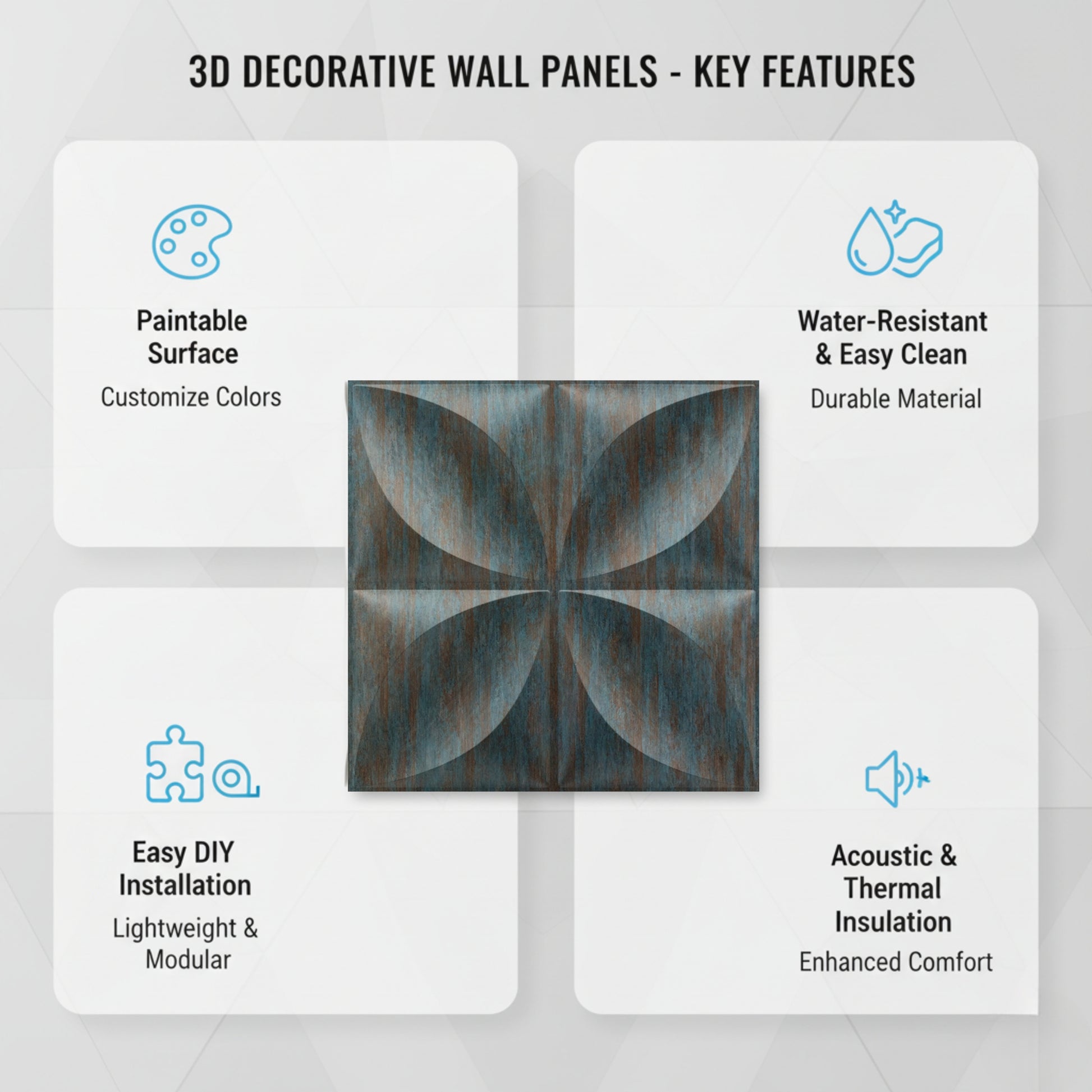 Rustic Wood 3D Wall Panels Butterfly Design