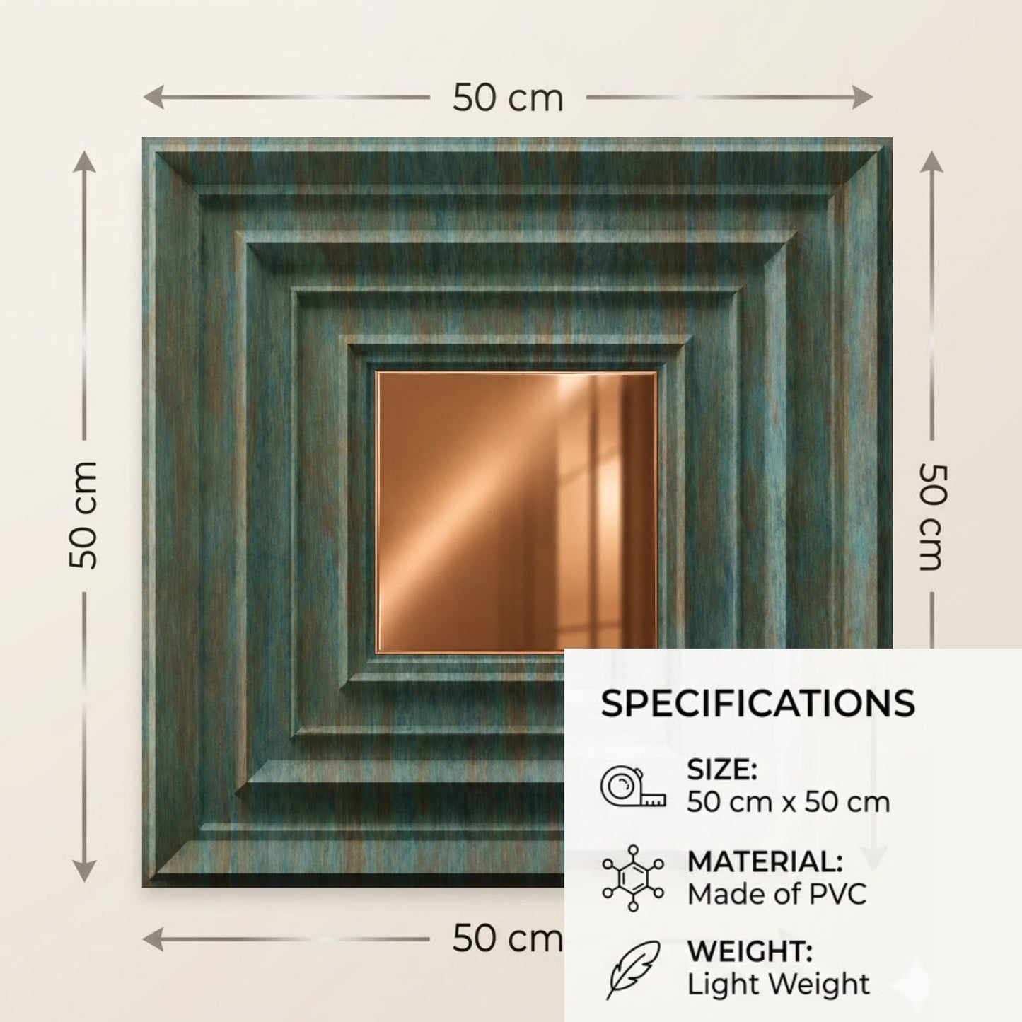 Rustic Wood Copper Accent Design Acrylic 3D Wall Panel-4