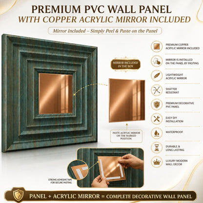 Rustic Wood Copper Accent Design Acrylic 3D Wall Panel-6