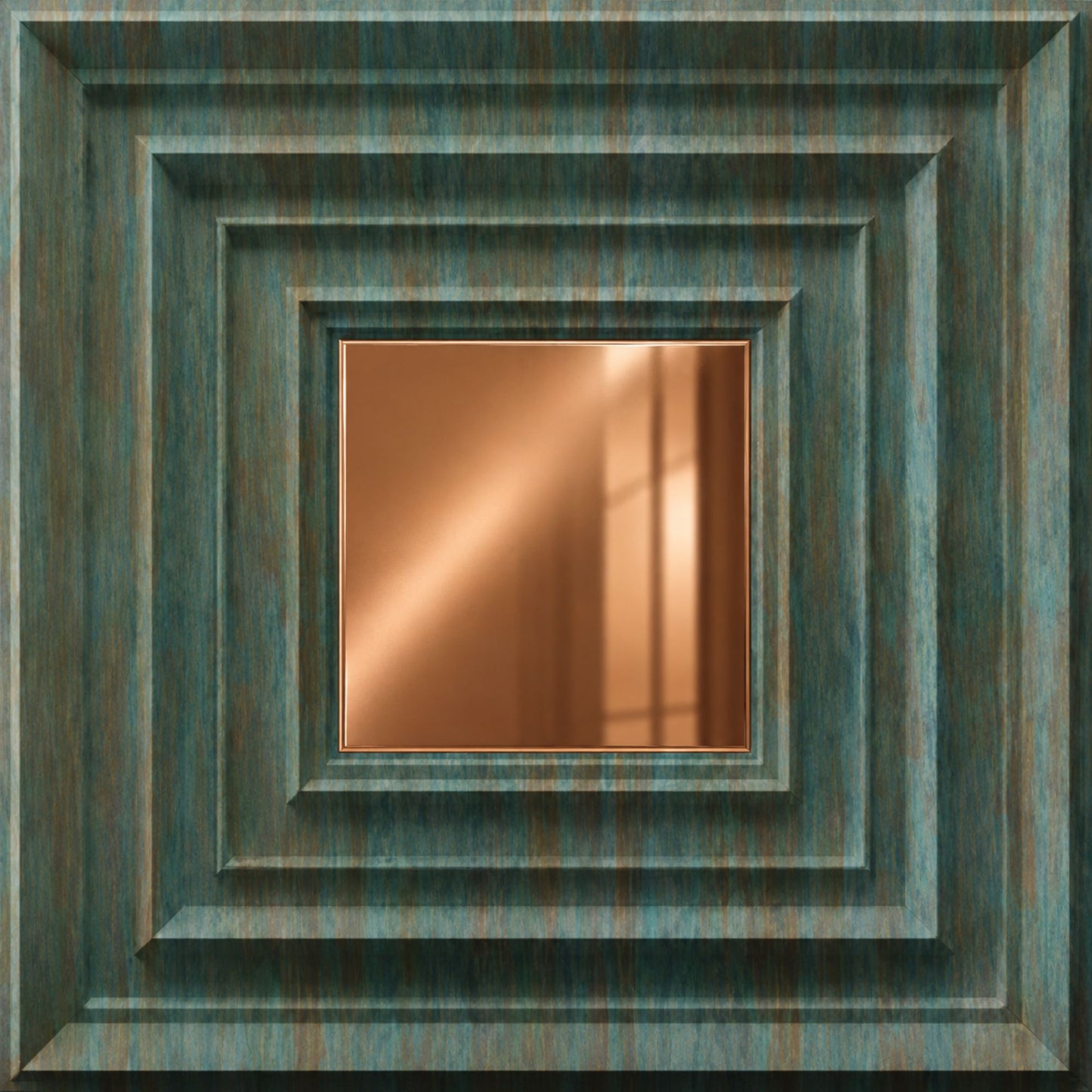 Rustic Wood Copper Accent Design Acrylic 3D Wall Panel