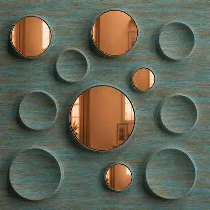 Rustic Wood Copper Acrylic Moon Design 3D Wall Panel