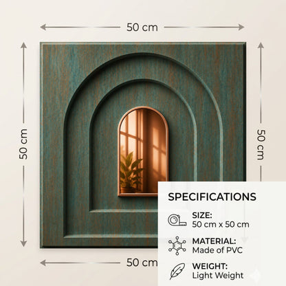 Rustic Wood Copper Archi Design Acrylic 3D Wall Panel-2