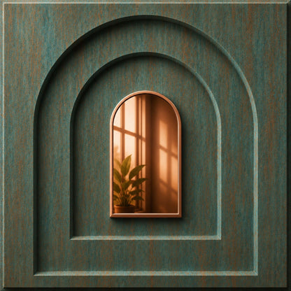 Rustic Wood Copper Archi Design Acrylic 3D Wall Panel