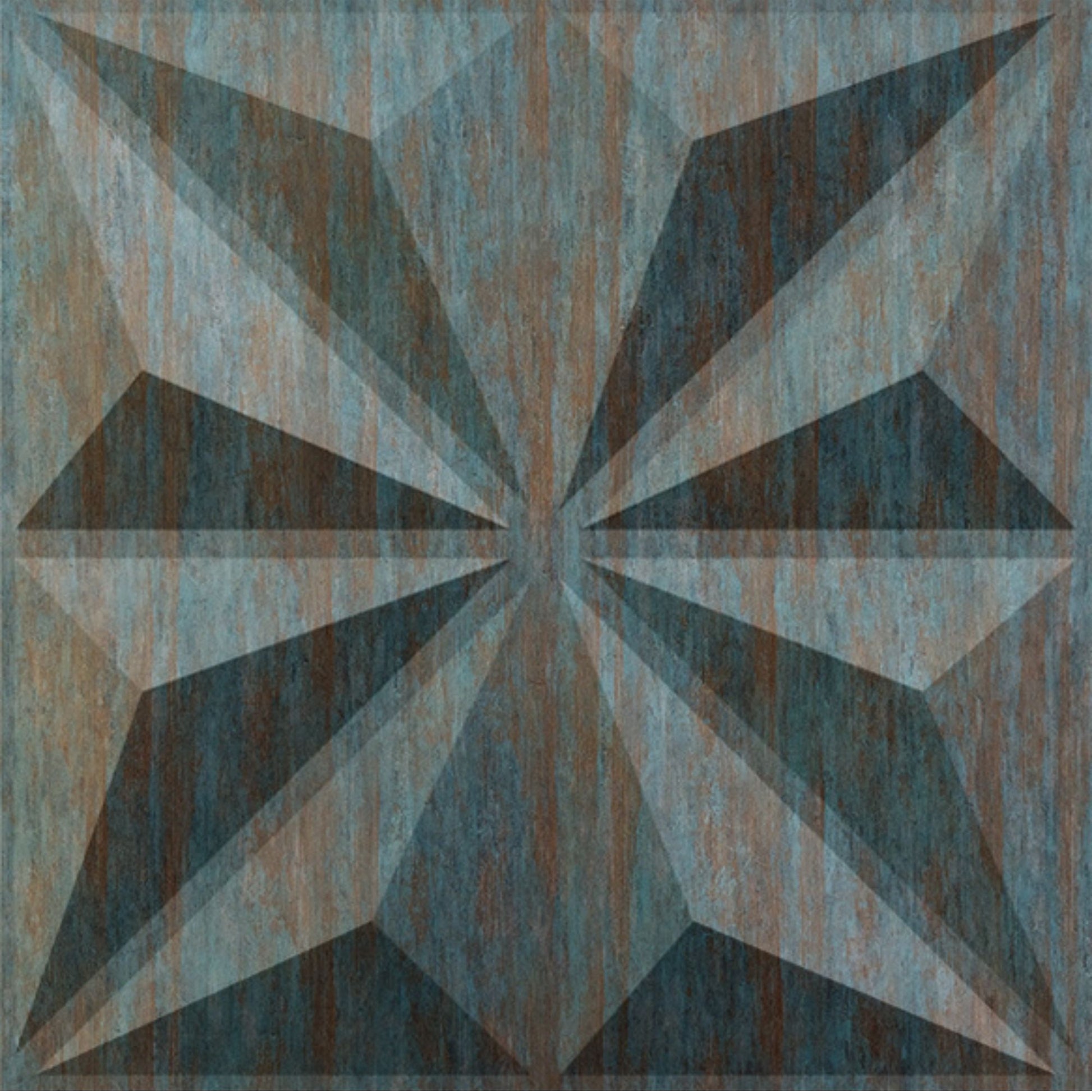 Rustic Wood Crystal Design 3D Wall Panel Front View-1