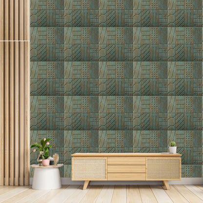 Rustic Wood Self Adhesive Panels Square Design