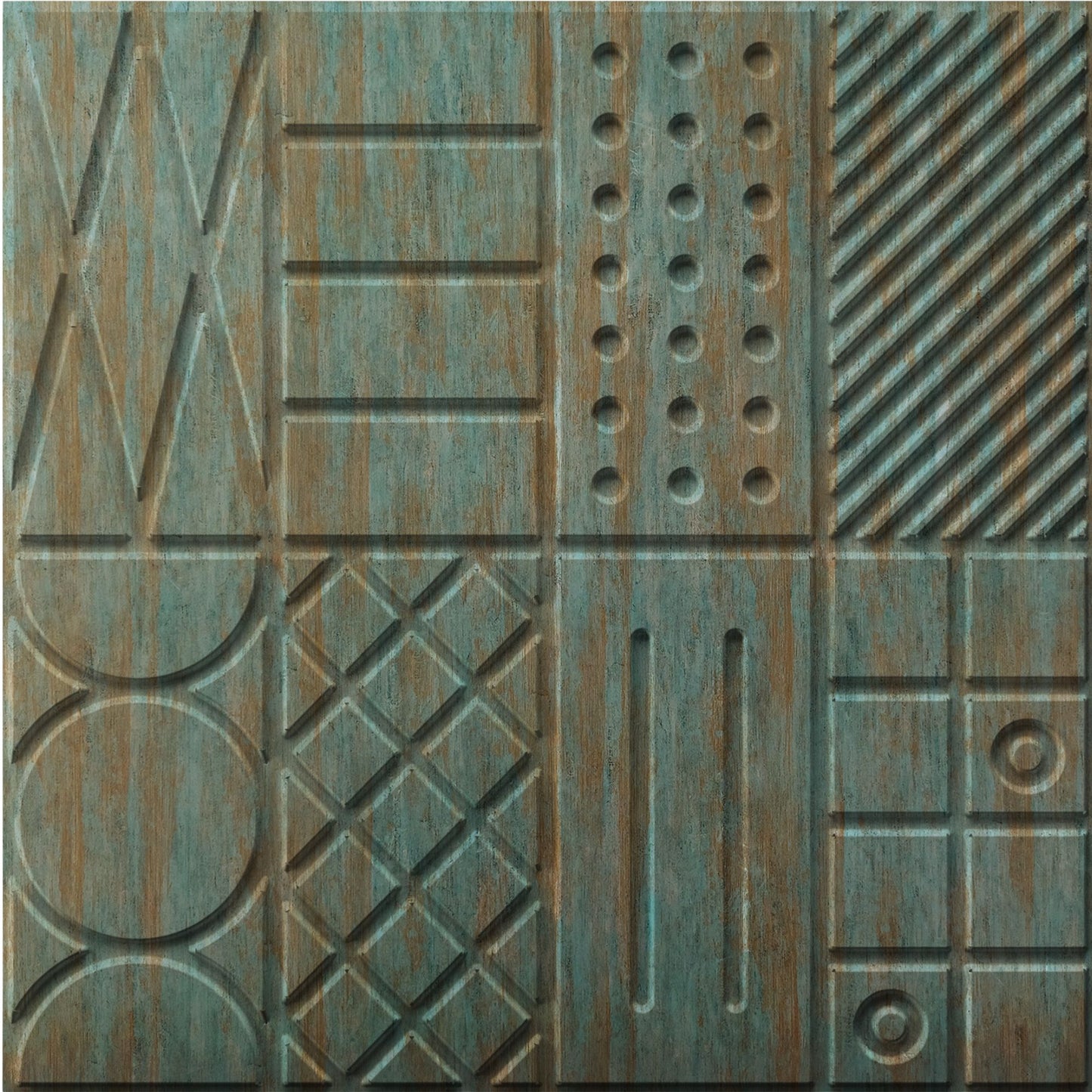 Rustic Wood Self Adhesive Panels Square Design
