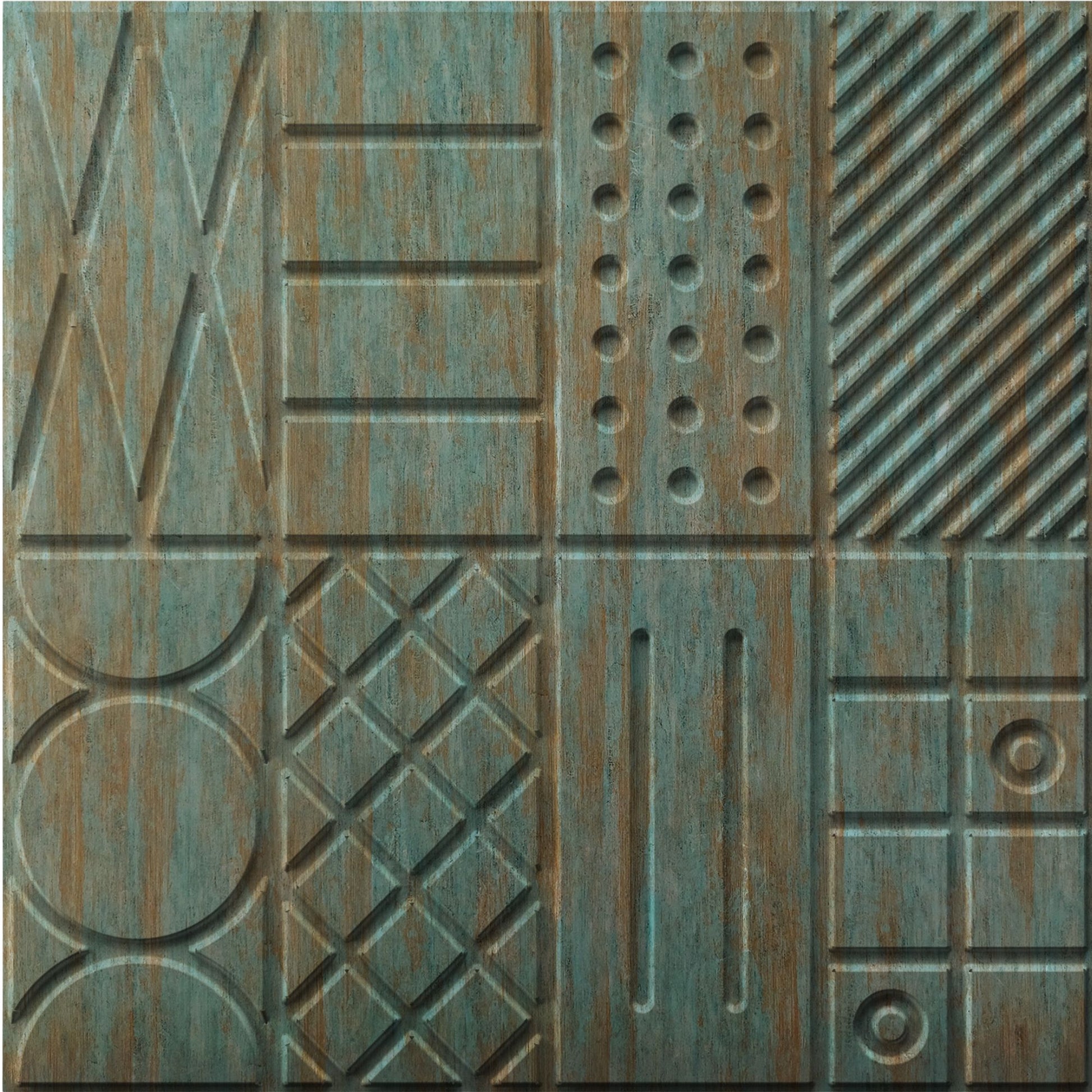 Rustic Wood Self Adhesive Panels Square Design