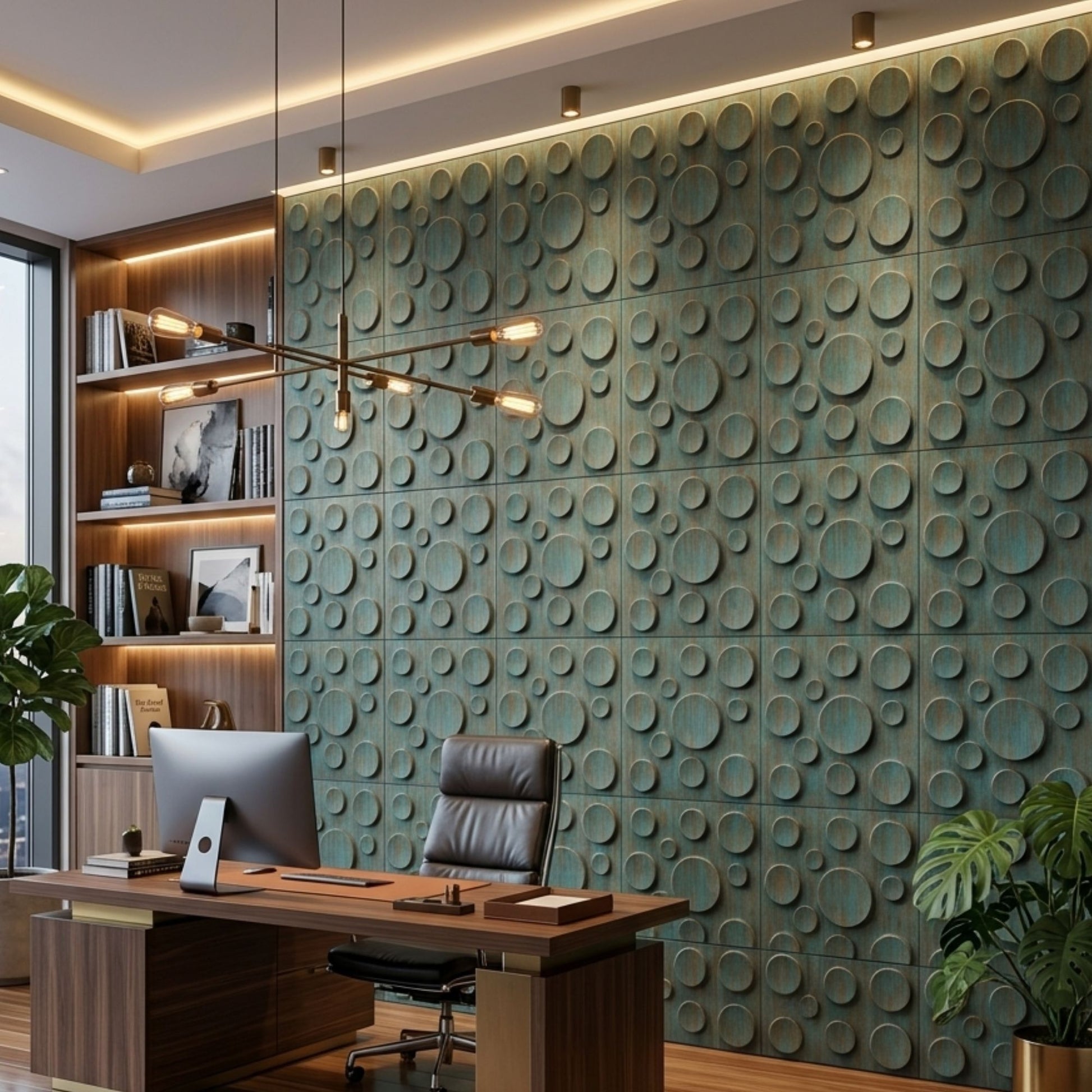 Rustic Wood Moon Design 3D Wall Panel-1