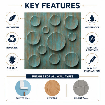 Rustic Wood Moon Design 3D Wall Panel-2