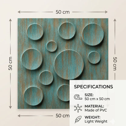 Rustic Wood Moon Design 3D Wall Panel-3