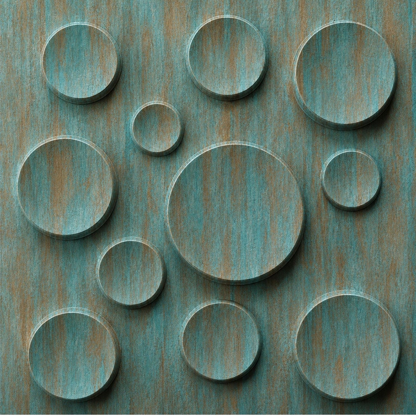 Rustic Wood Moon Design 3D Wall Panel