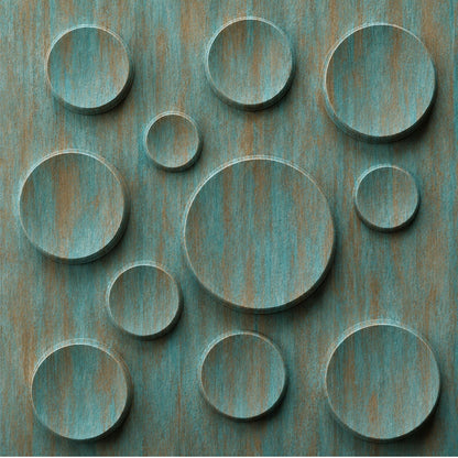 Rustic Wood Moon Design 3D Wall Panel