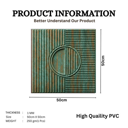 Rustic Wood Self Adhesive PVC wall Panels Fluted Circle Design
