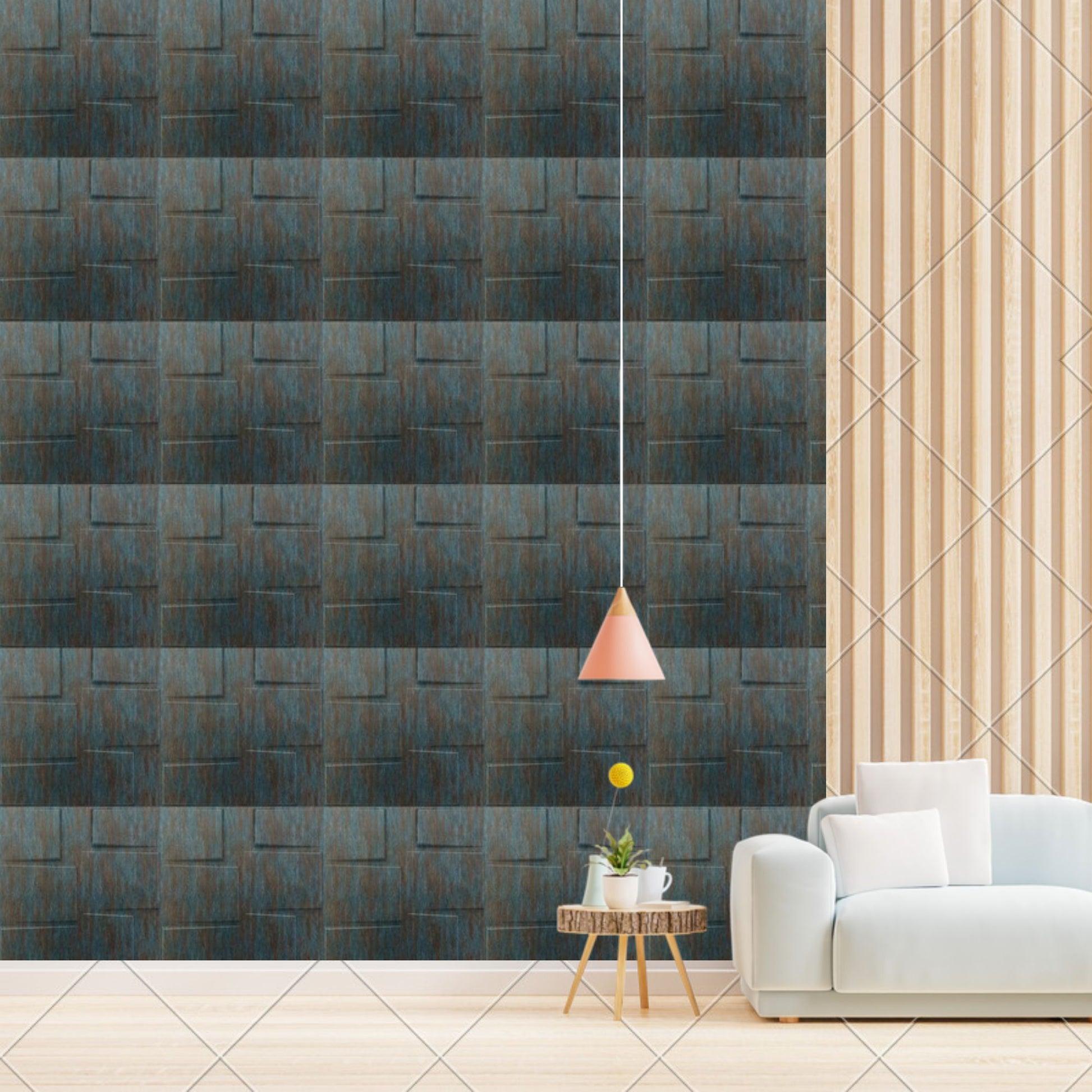 Rustic Wood Stream Design 3D Wall Panel-1