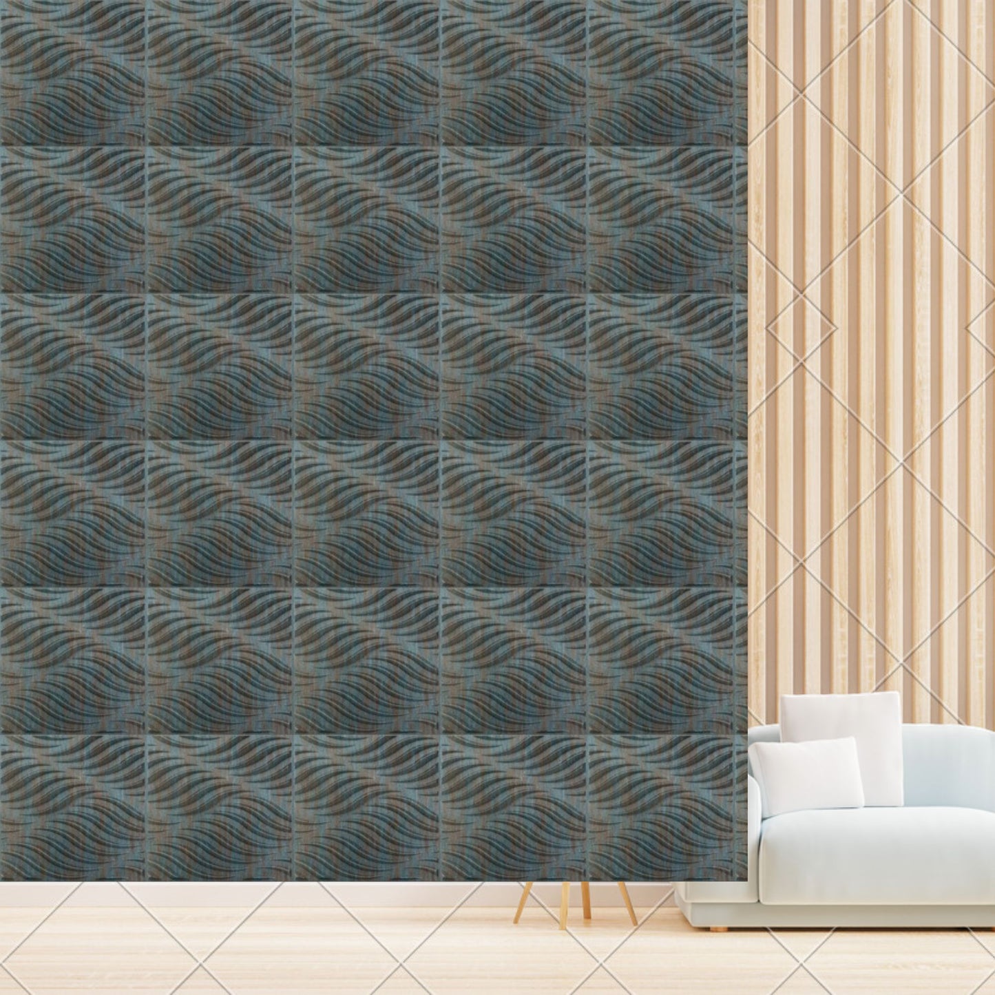 Rustic Wood 3D Wall Panels Swirl Design front-2