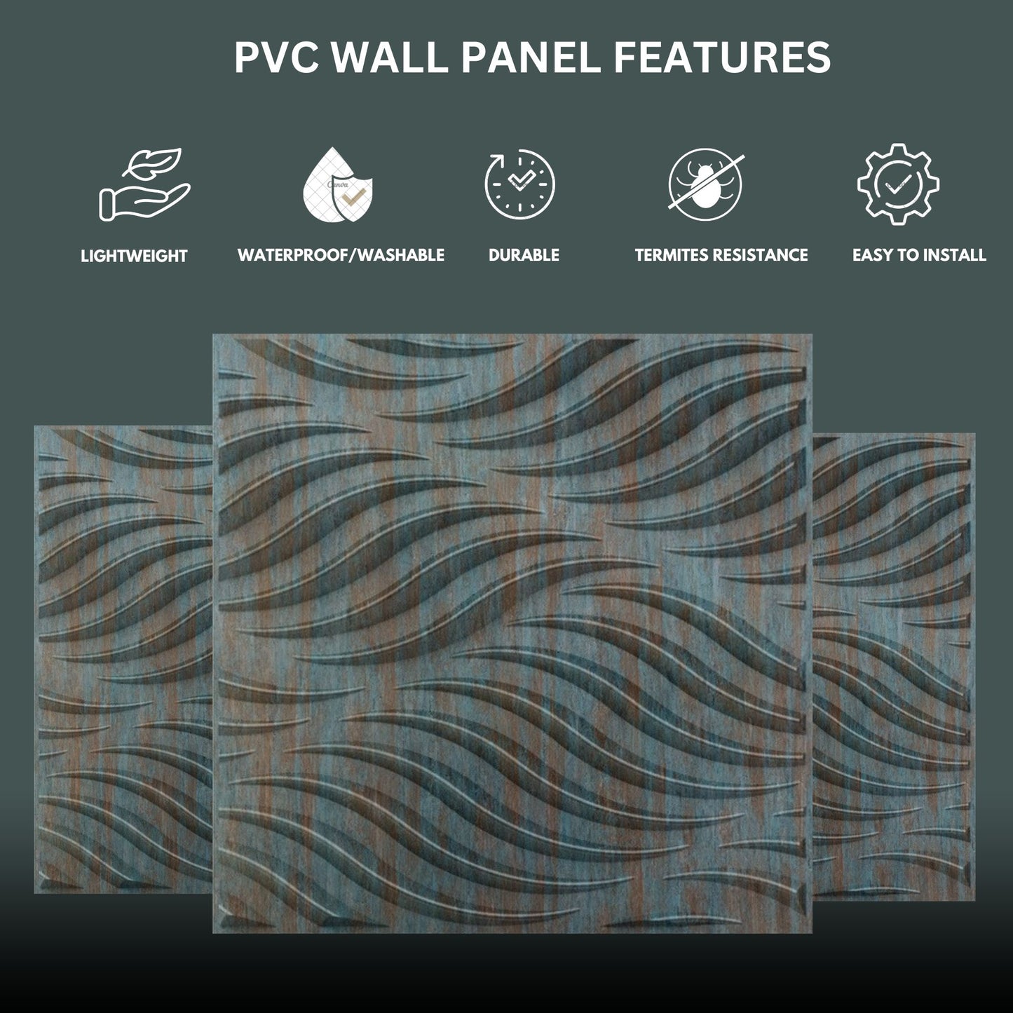 Rustic Wood 3D Wall Panels Swirl Design front-4