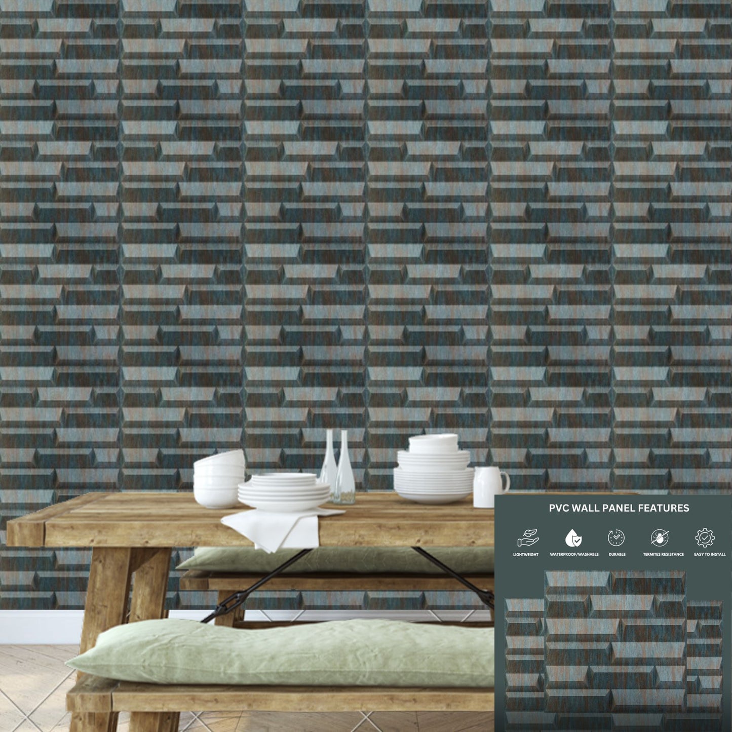 Rustic Wood 3D Wall Panels Vault Design-2
