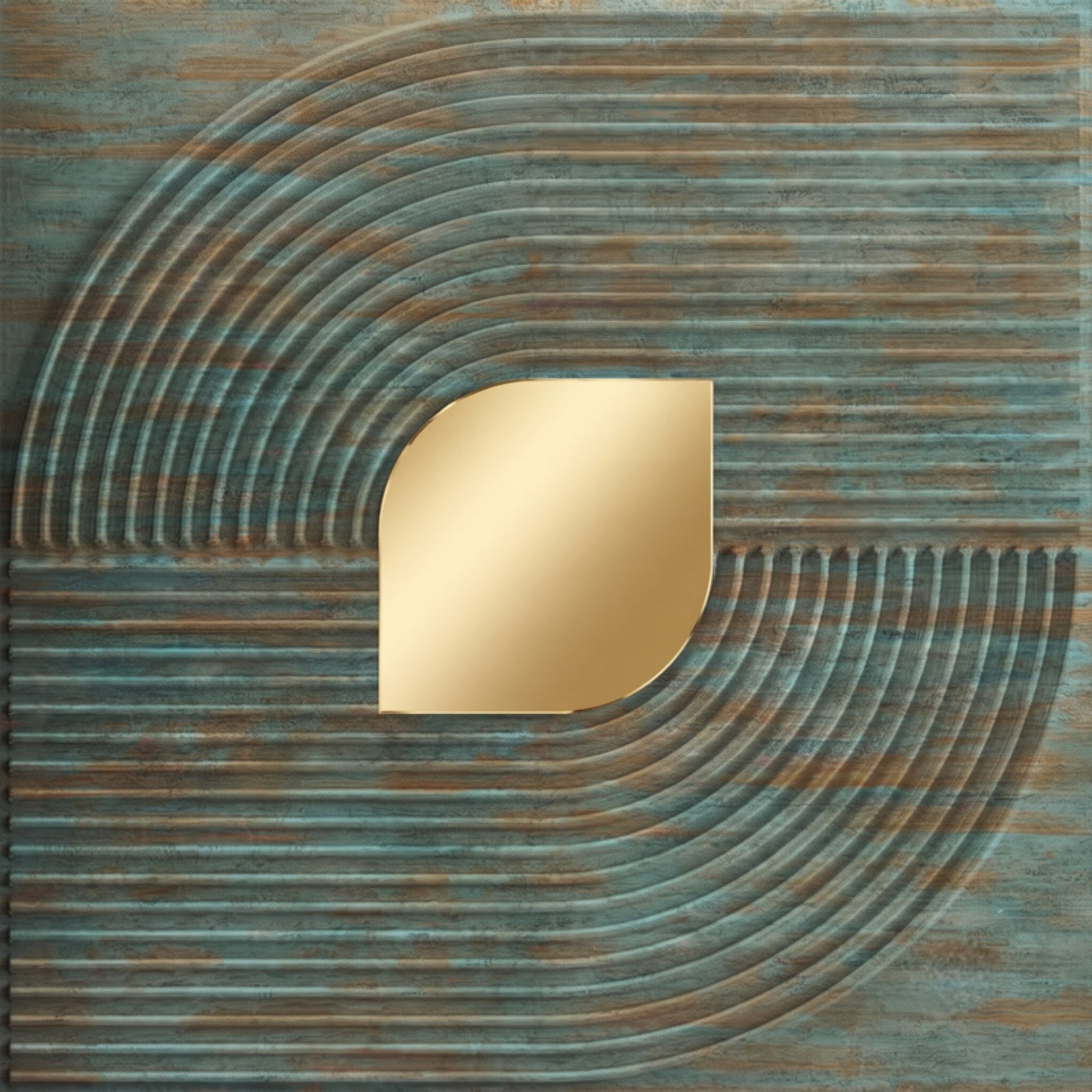 Rustic wood - Copper Self Adhesive PVC wall Panels Curve Line Design

