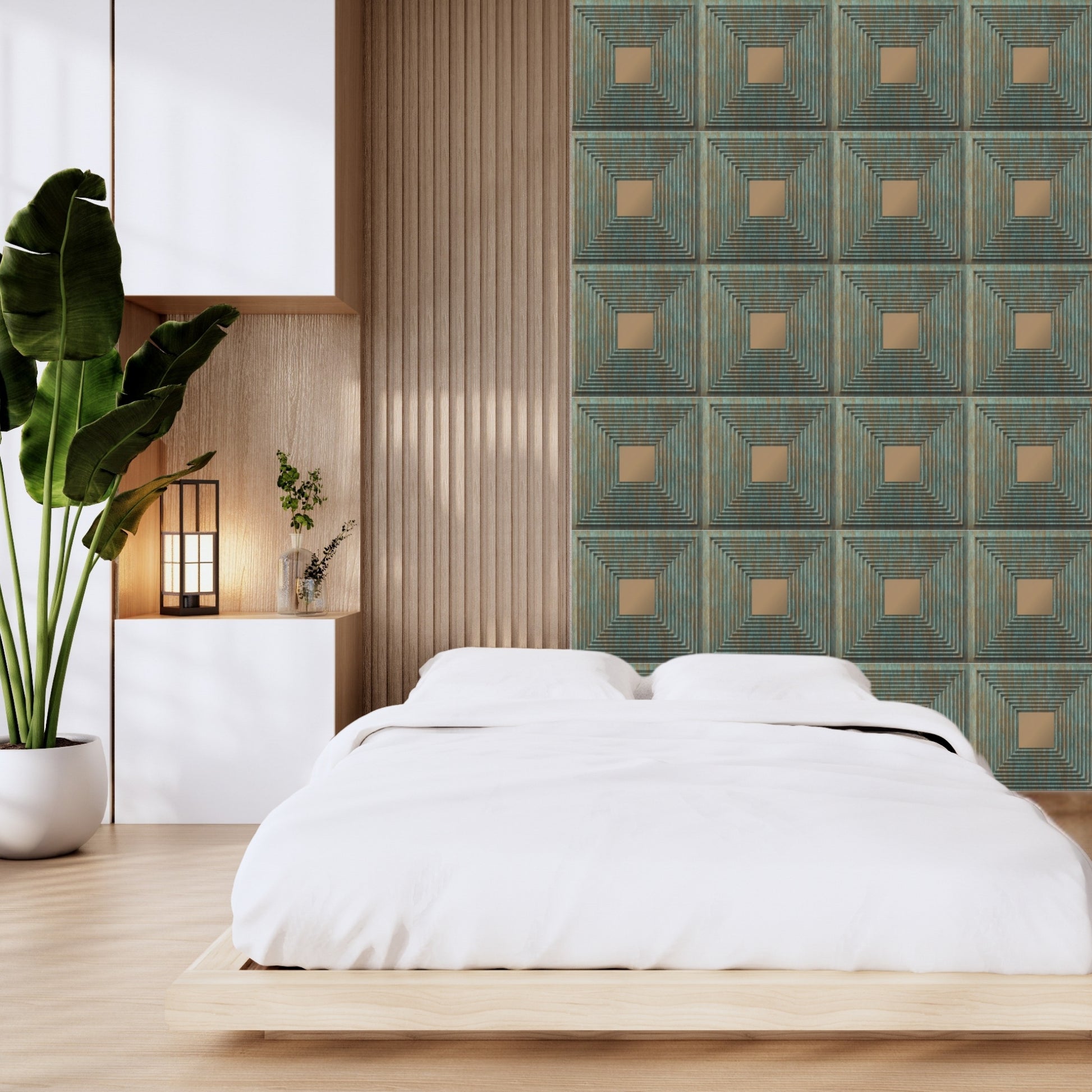 Rustic wood - Copper Self Adhesive Panels Line Design