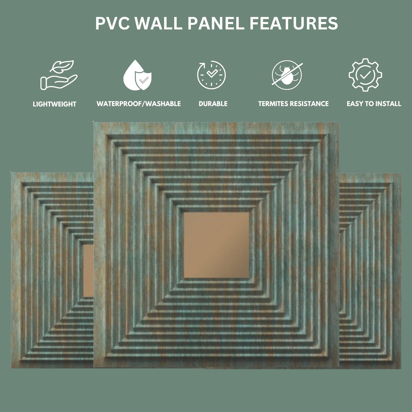 Rustic wood - Copper Self Adhesive Panels Line Design