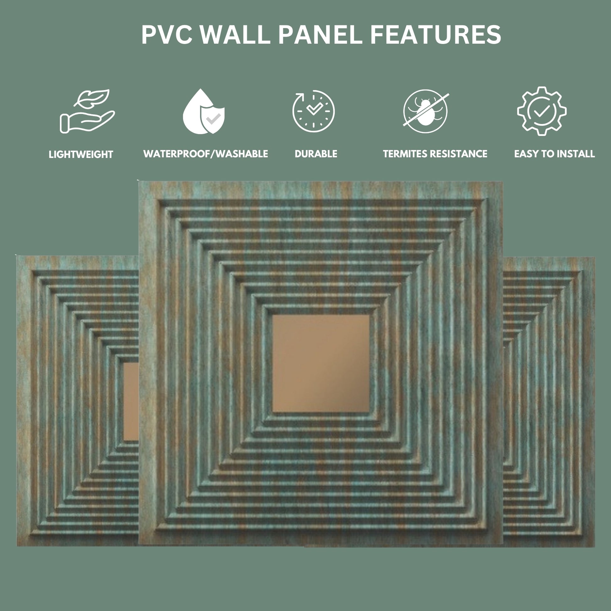 Rustic wood - Copper Self Adhesive Panels Line Design
