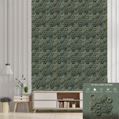Rustic Wood 3D Wall Panels Hexagon Design-5001