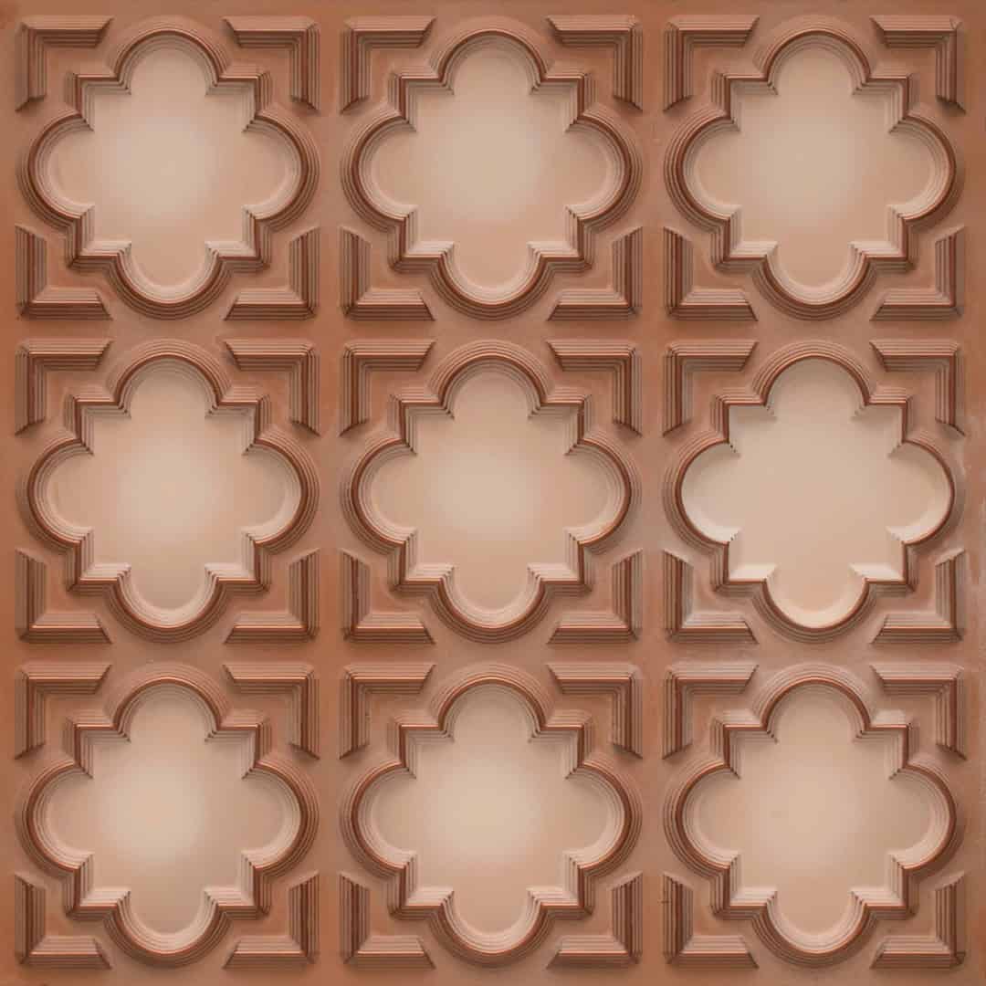 Sandstone Color Quatrefoil Design 3D Ceiling Panel