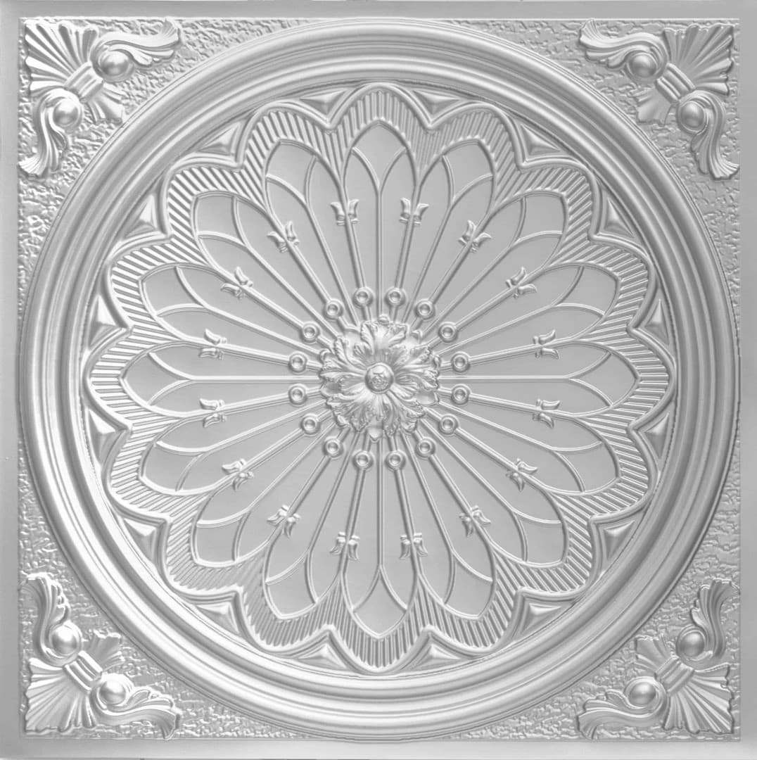 Silver Color Grand Dahlia Design PVC Ceiling Panel