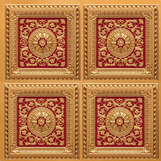 Square Rajwada Design Black Gold Color 3d Ceiling Panel