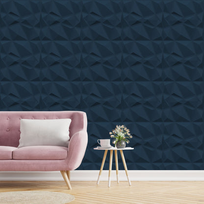 Navy Blue 3D Wall Panels Stone Design