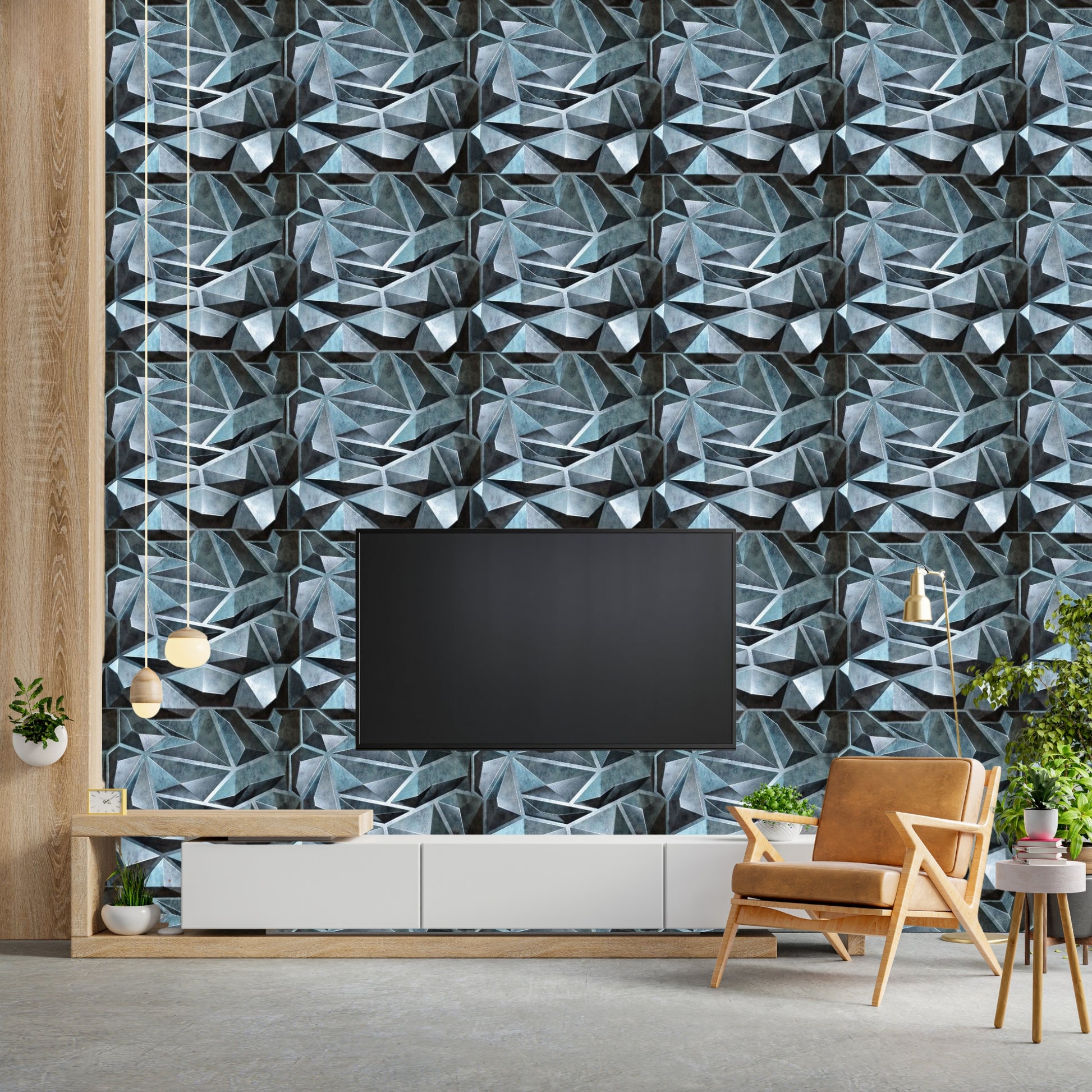 Bronze Rust_Diamond_Design_3D_Wall_Panel_View-2